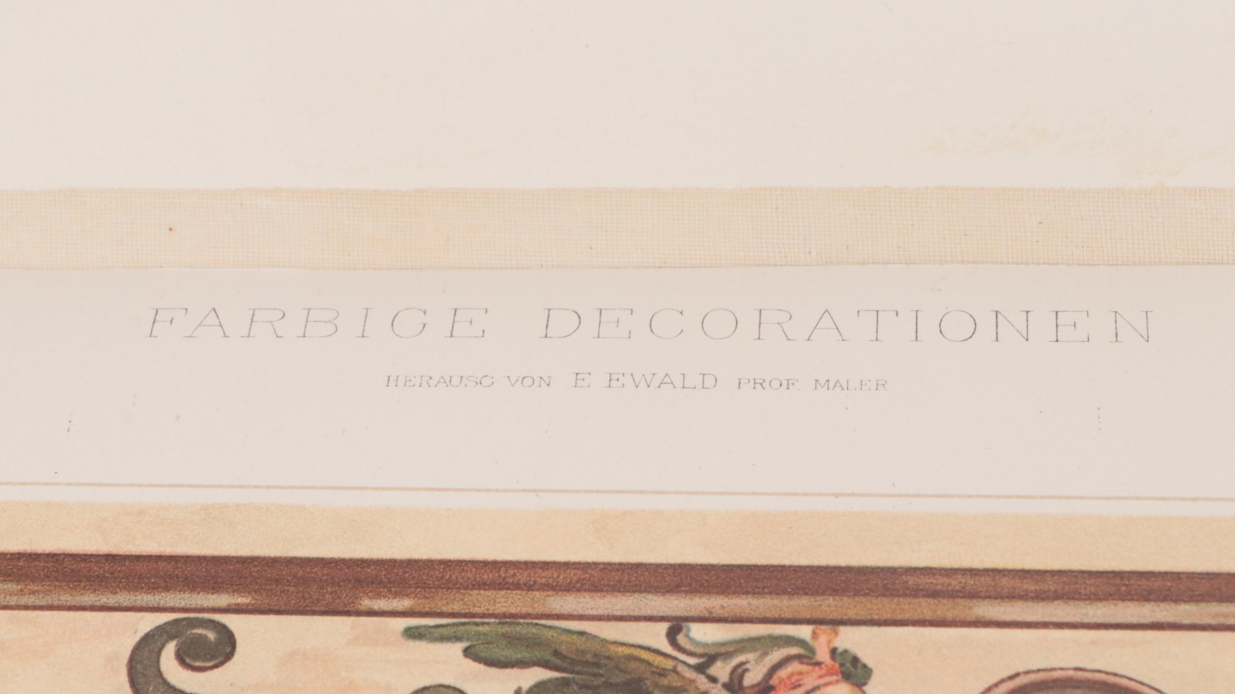 Illustrated "Farbige Decorationen" Partial Set by Ernst Ewald, Late 19th Century