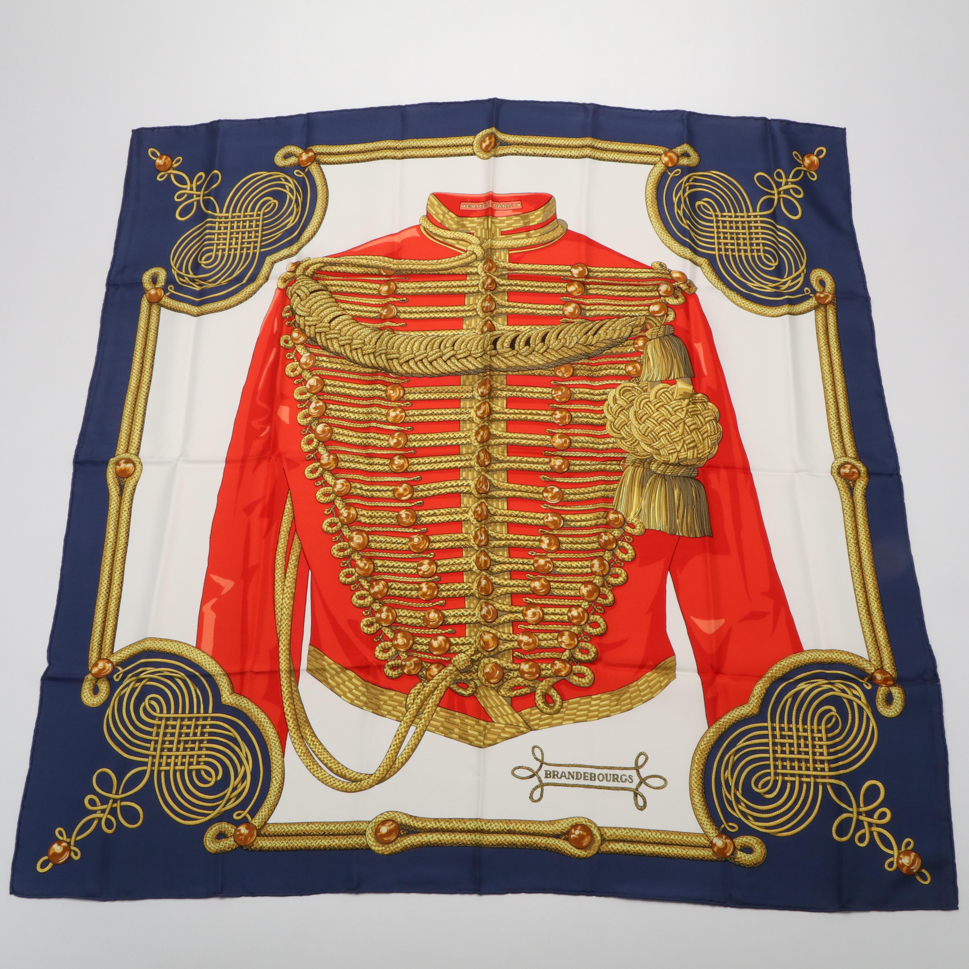 Hermès Early Issue "Brandebourgs" Silk Twill Scarf 90