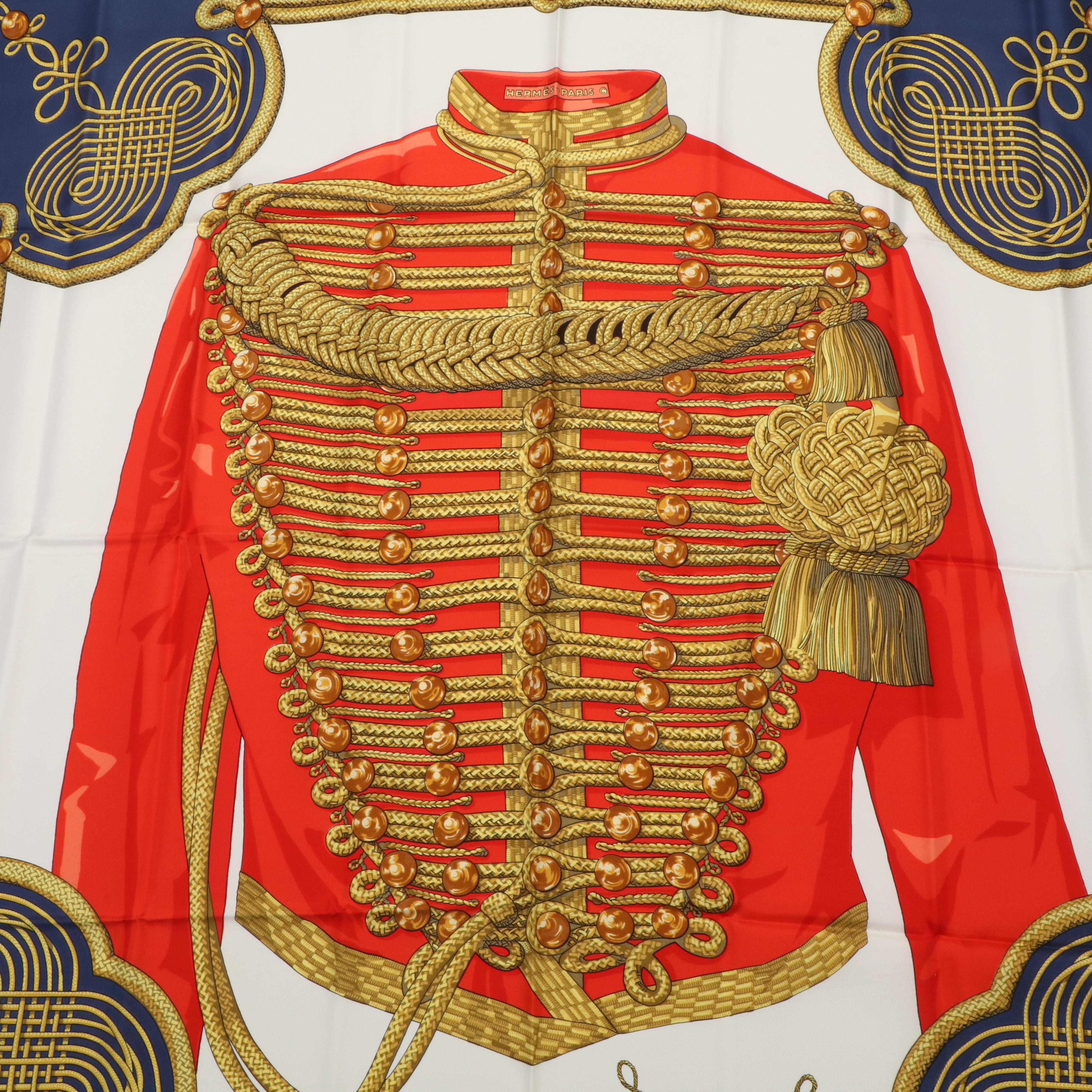 Hermès Early Issue "Brandebourgs" Silk Twill Scarf 90