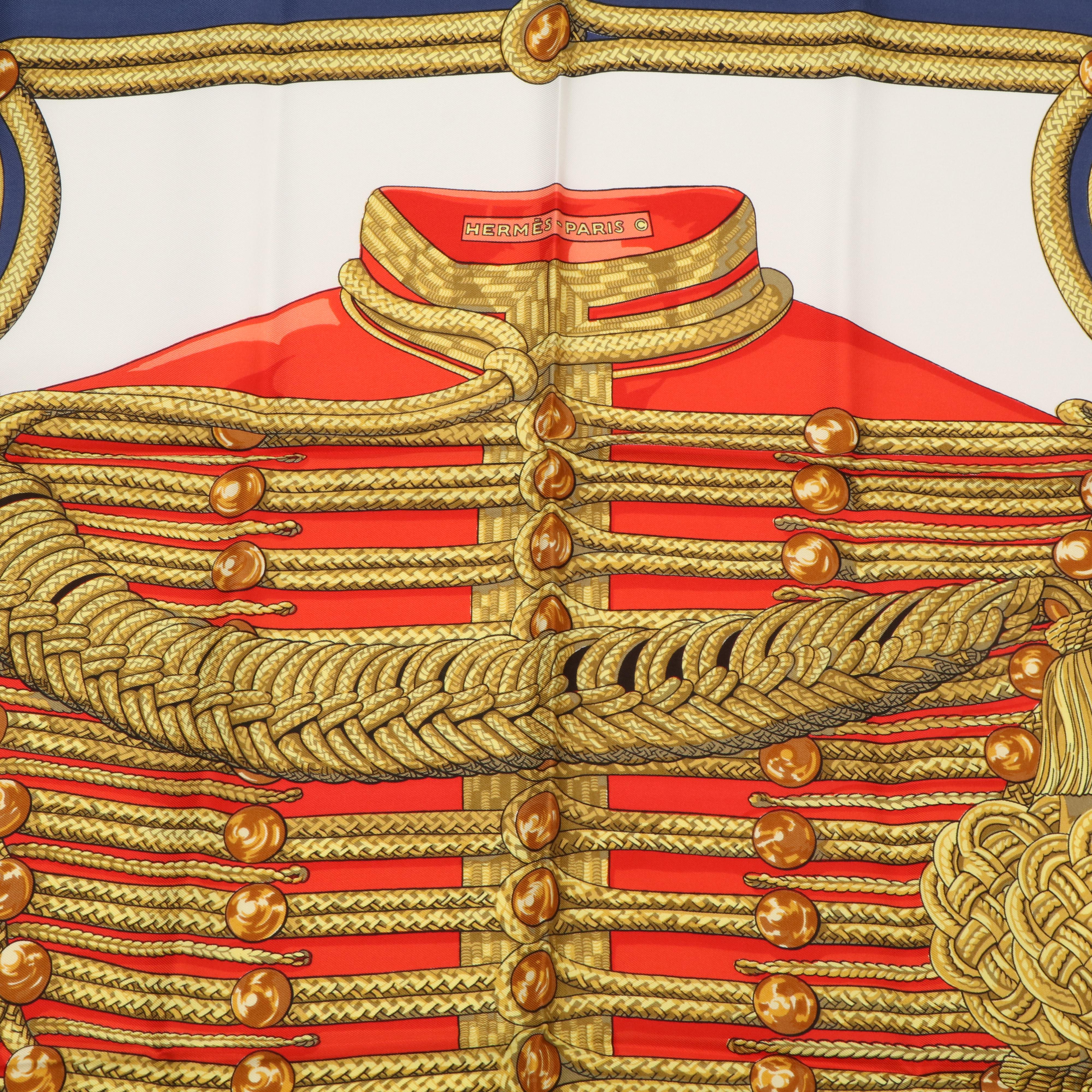 Hermès Early Issue "Brandebourgs" Silk Twill Scarf 90