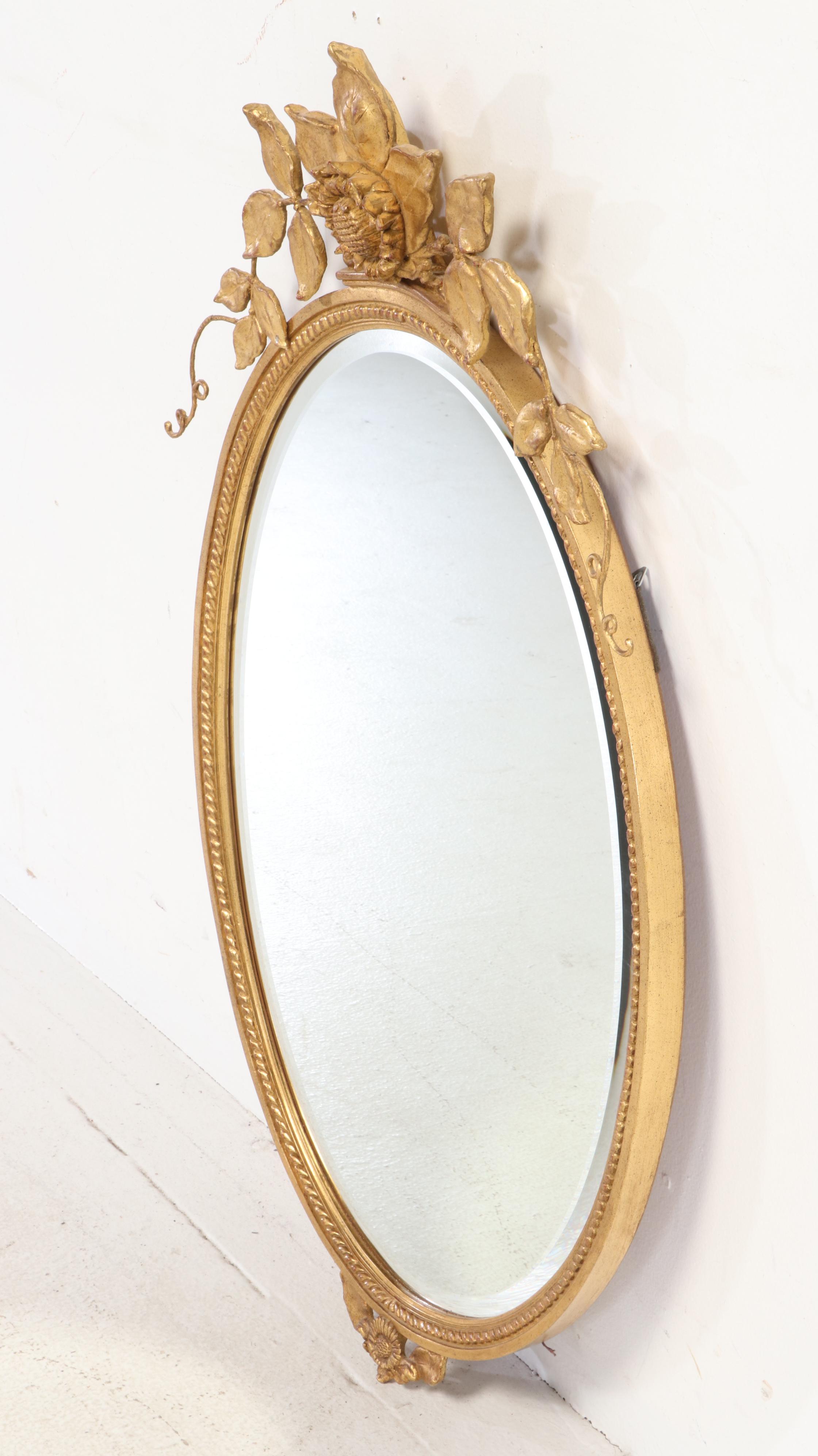 Carol Canner for Carvers' Guild Giltwood and Composition Sunflower Mirror