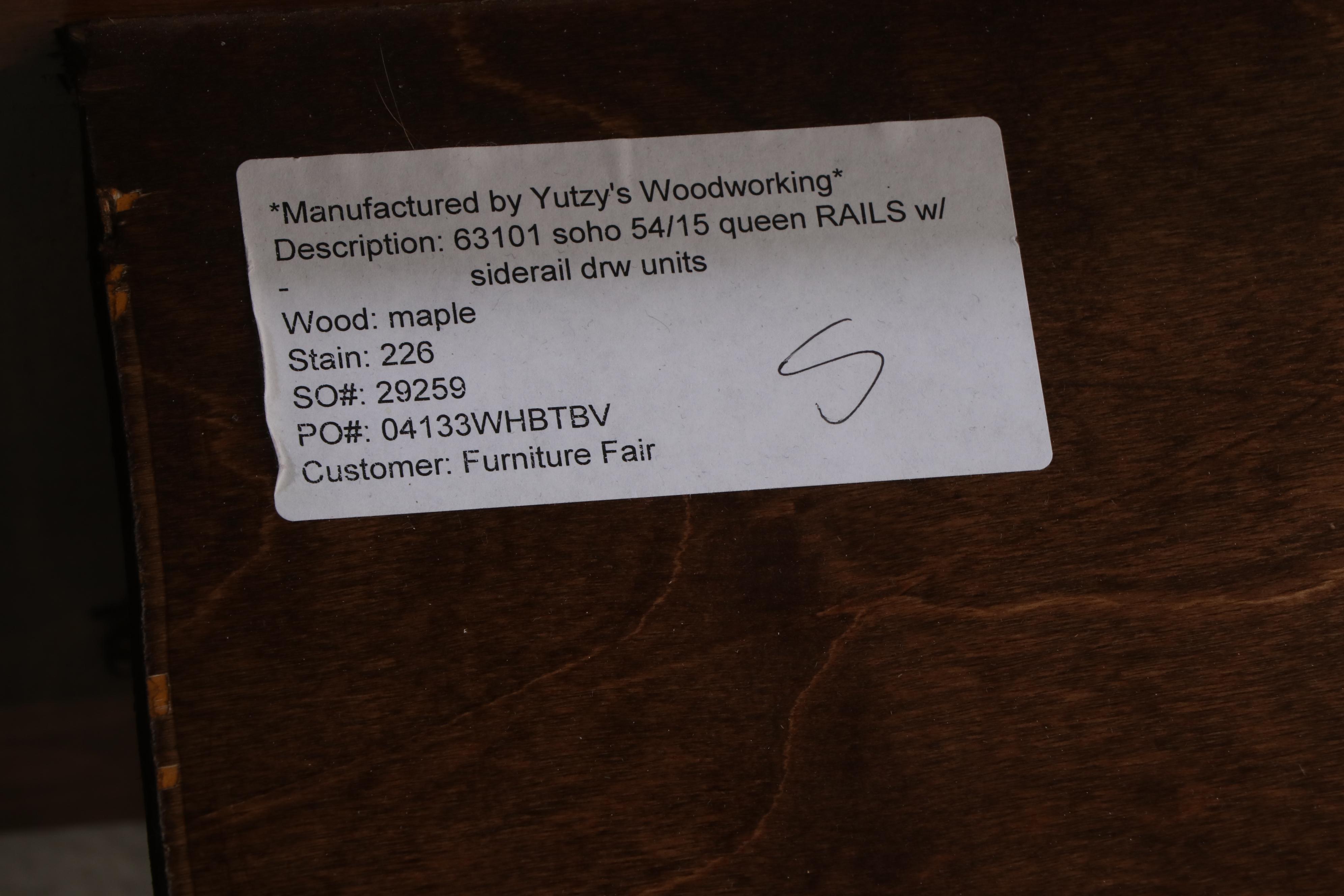 Yutzy's Woodworking for Furniture Fair Maple "Soho" Platform Bed with Storage