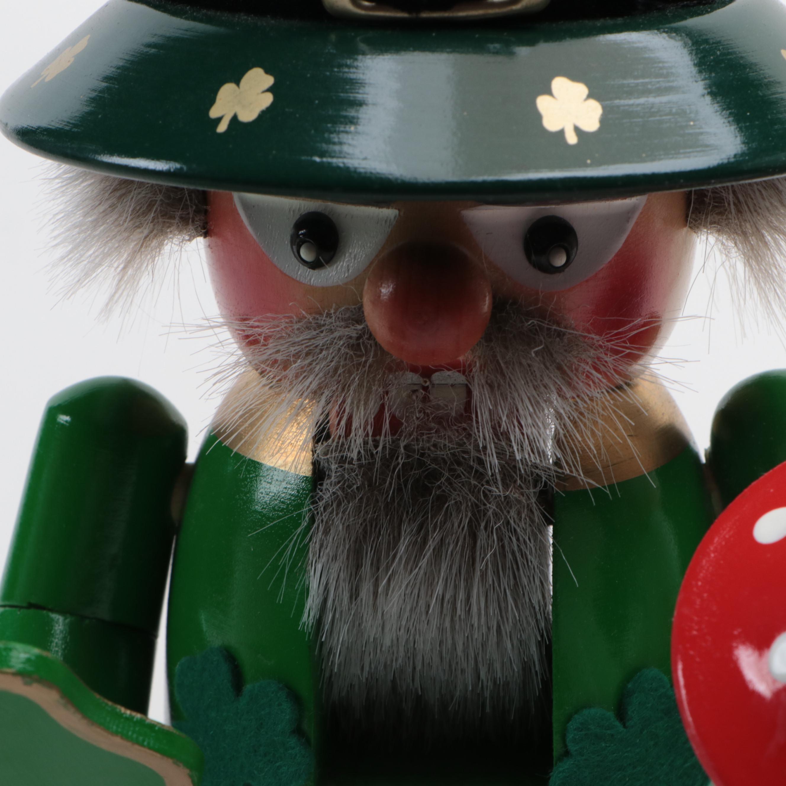 Steinbach "Chubby Lucky Irish" and "Chubby Chef Cook" Wooden Nutcrackers