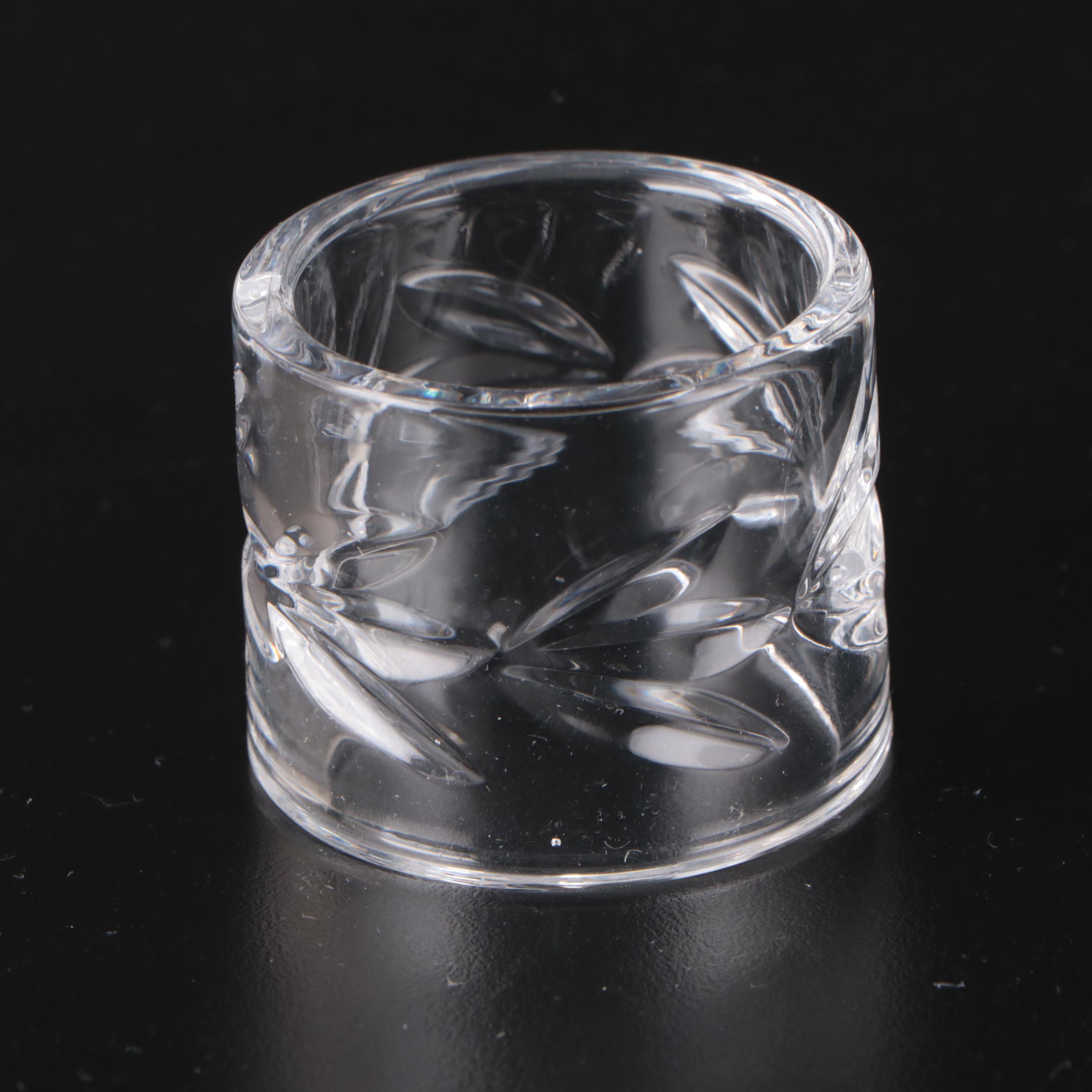 Galway Irish Crystal Glass Napkin Rings and Decorative Bowl