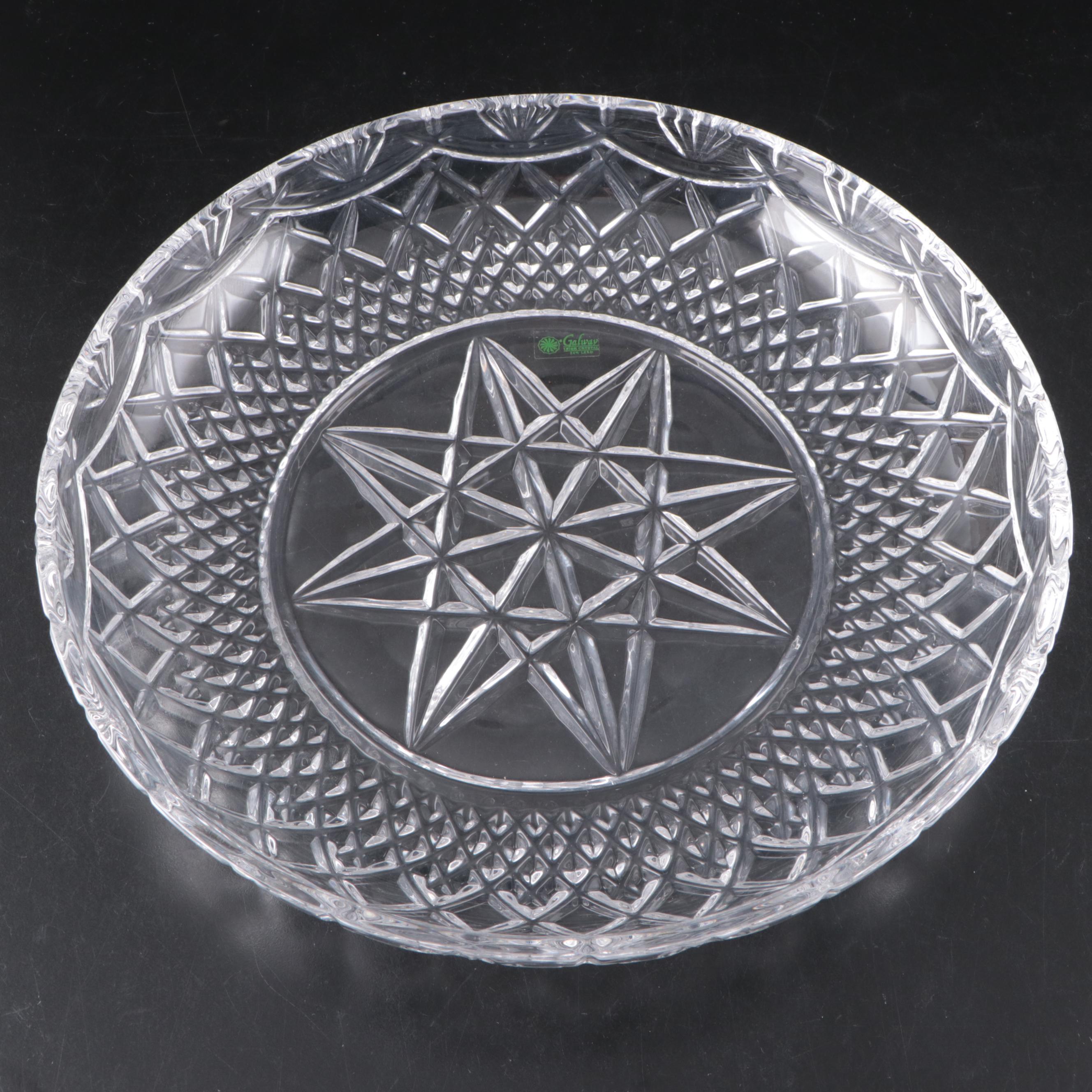 Galway Irish Crystal Glass Napkin Rings and Decorative Bowl