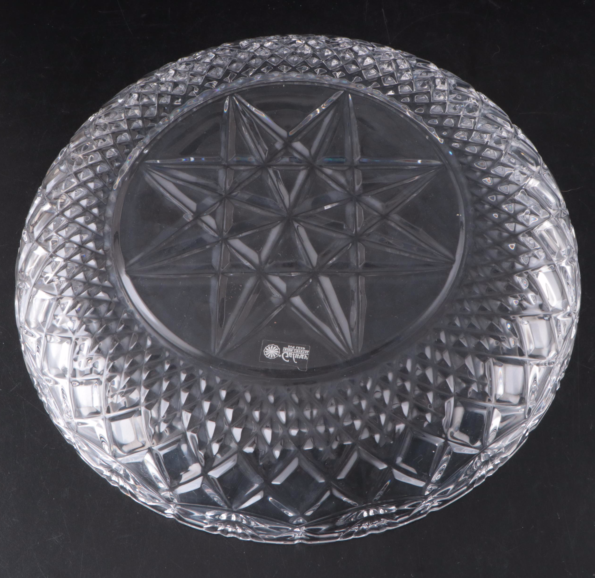 Galway Irish Crystal Glass Napkin Rings and Decorative Bowl