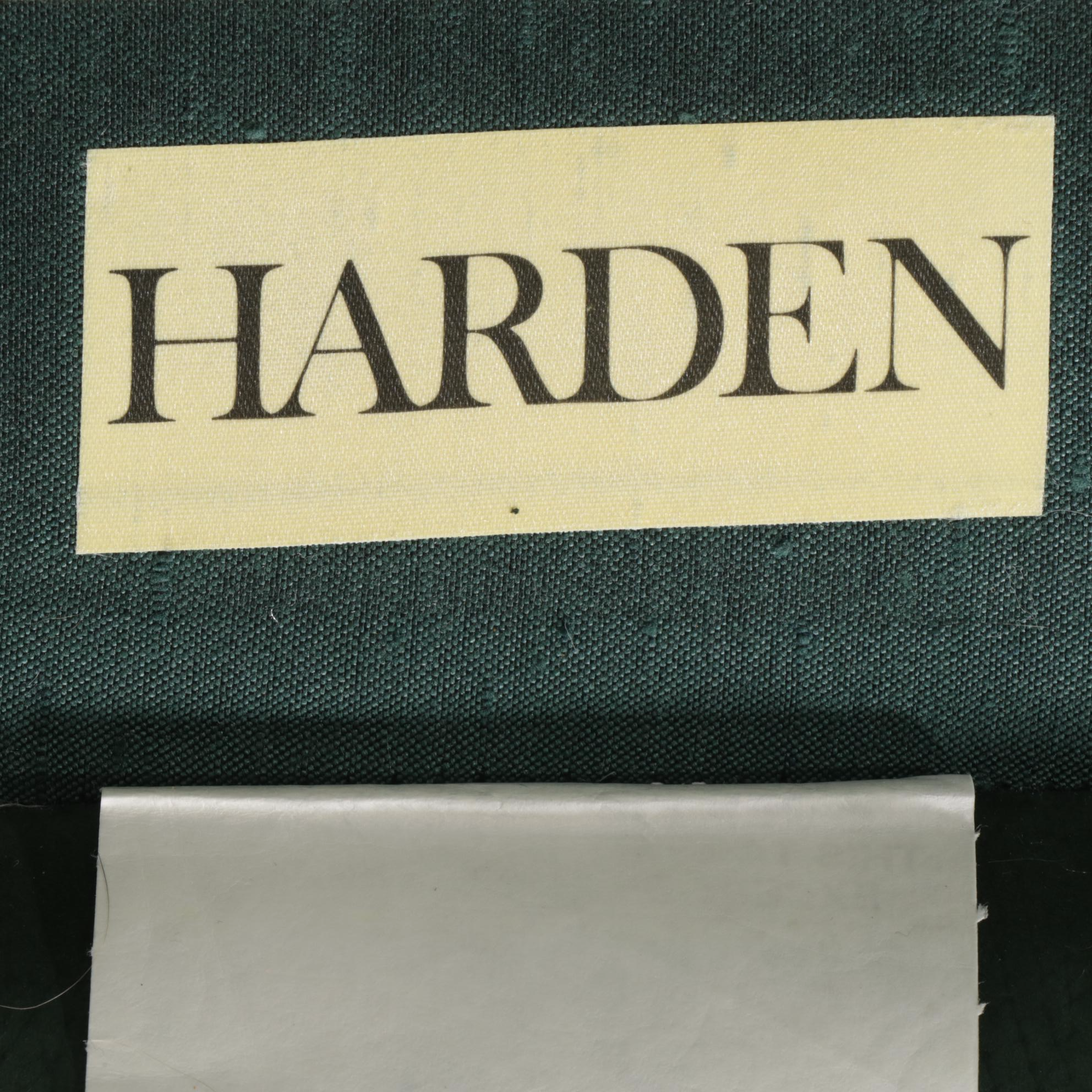 Harden Chippendale Style Green Leather Wingback Armchair with Nail Head Trim