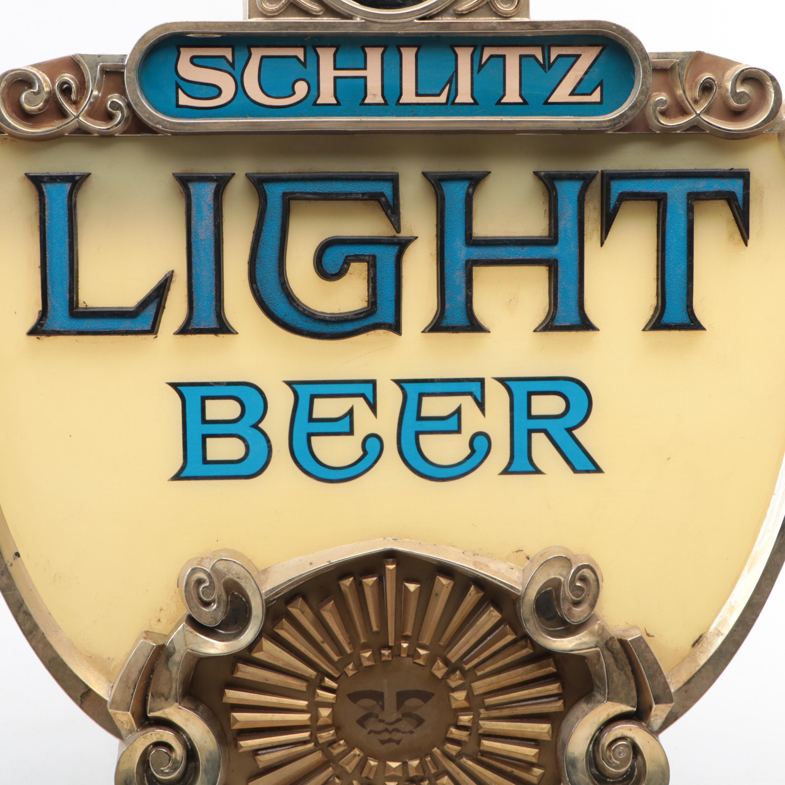 Schlitz Light Beer Special Lager Advertising Sign, 1976