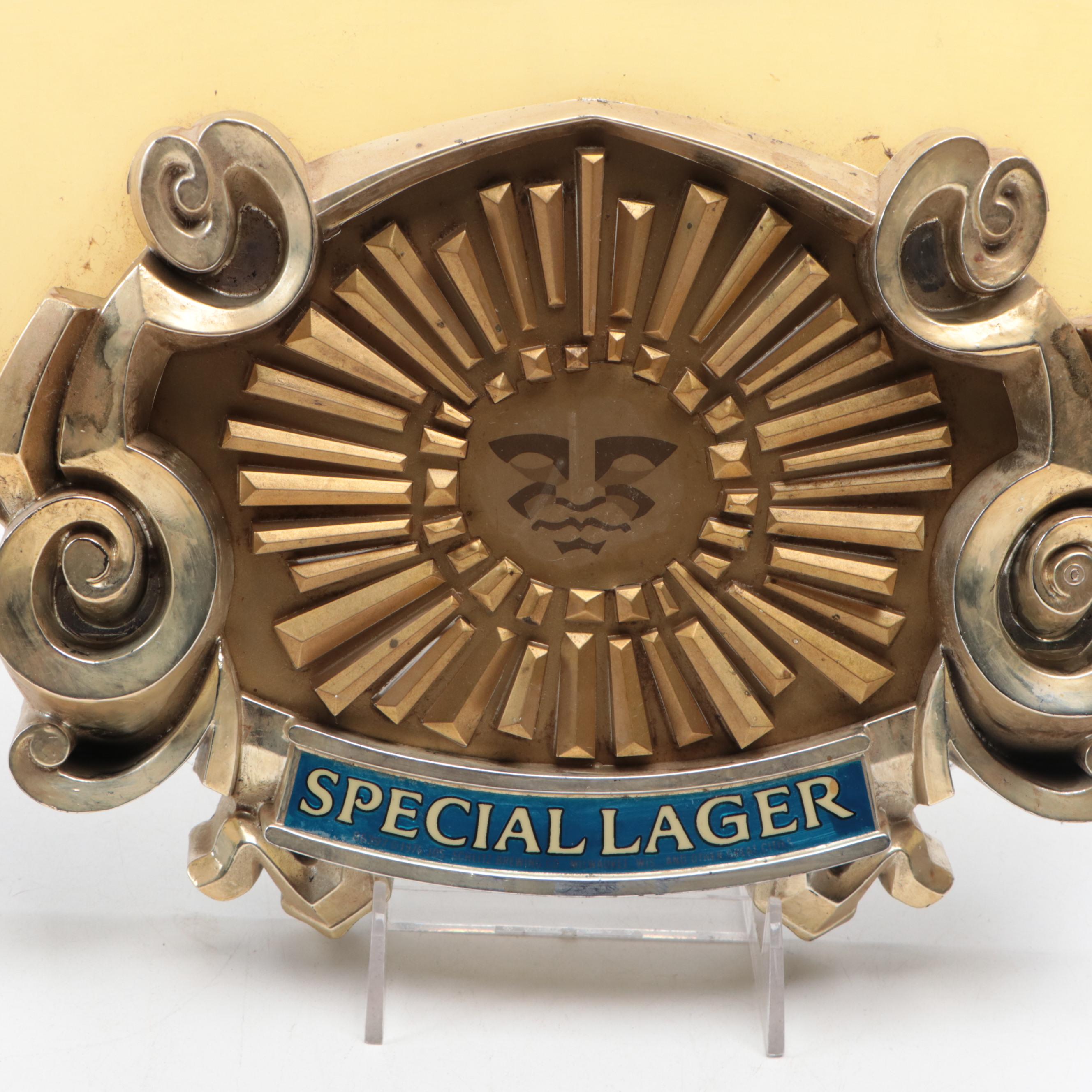 Schlitz Light Beer Special Lager Advertising Sign, 1976