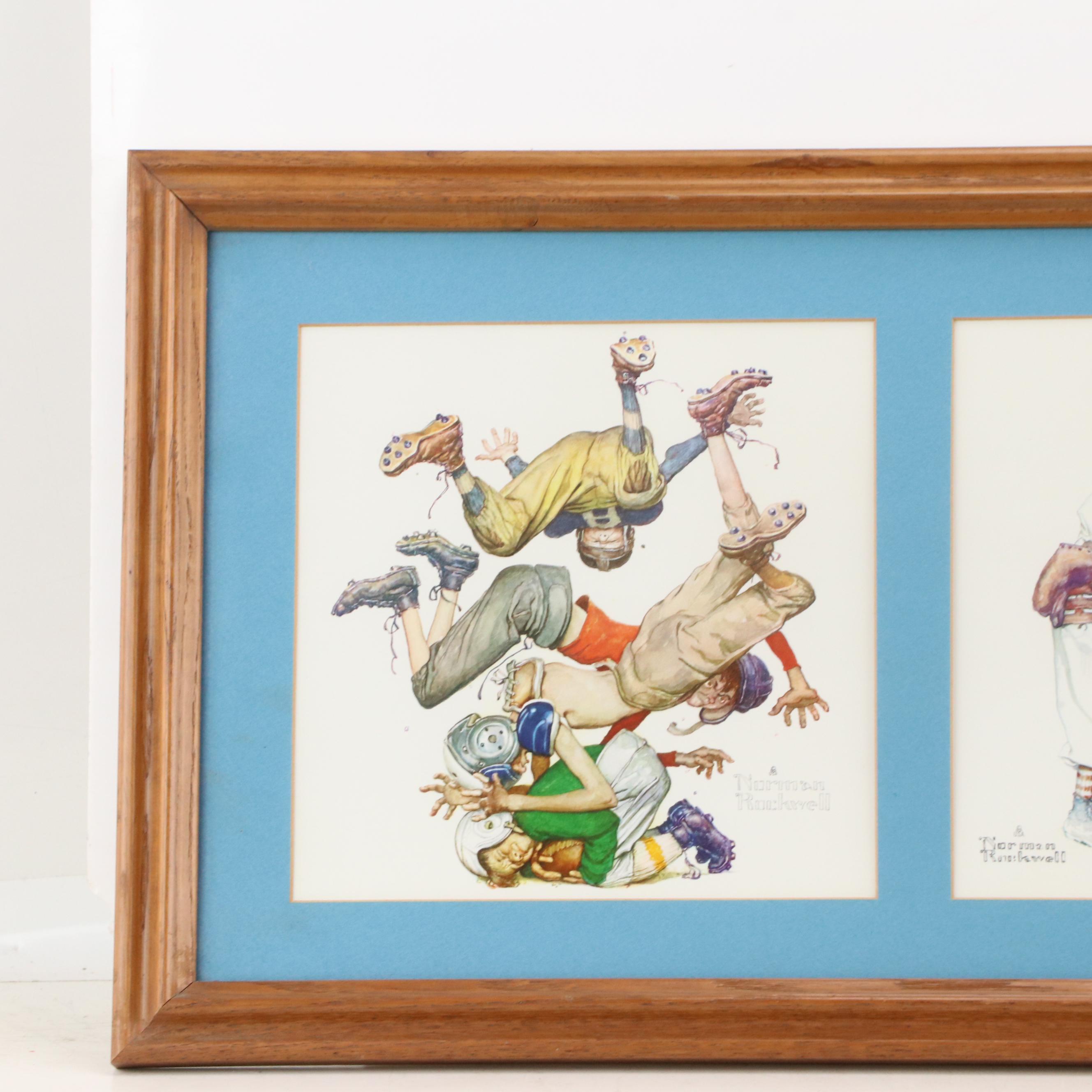 Four Sports-Themed Offset Lithographs After Norman Rockwell