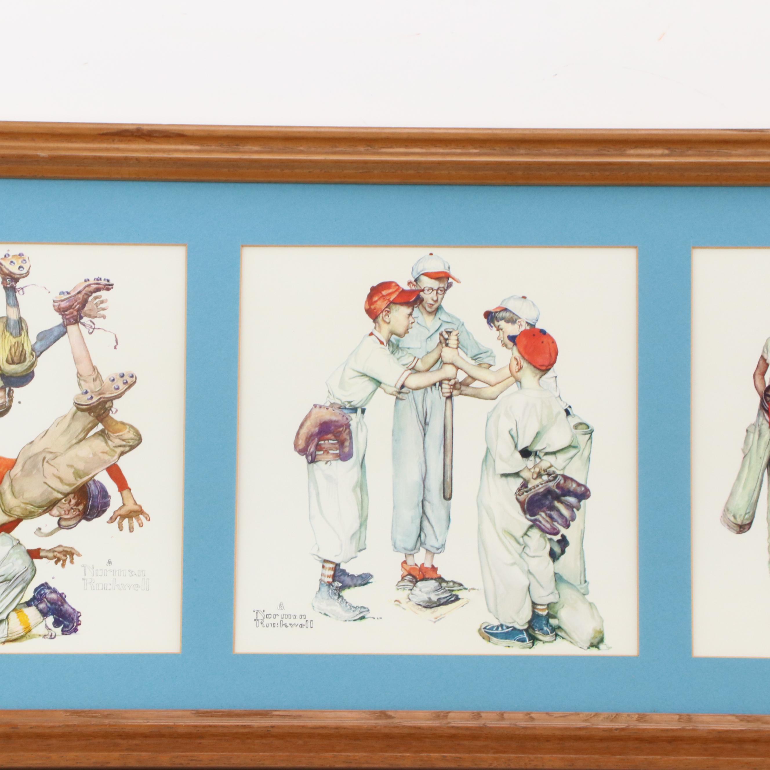 Four Sports-Themed Offset Lithographs After Norman Rockwell