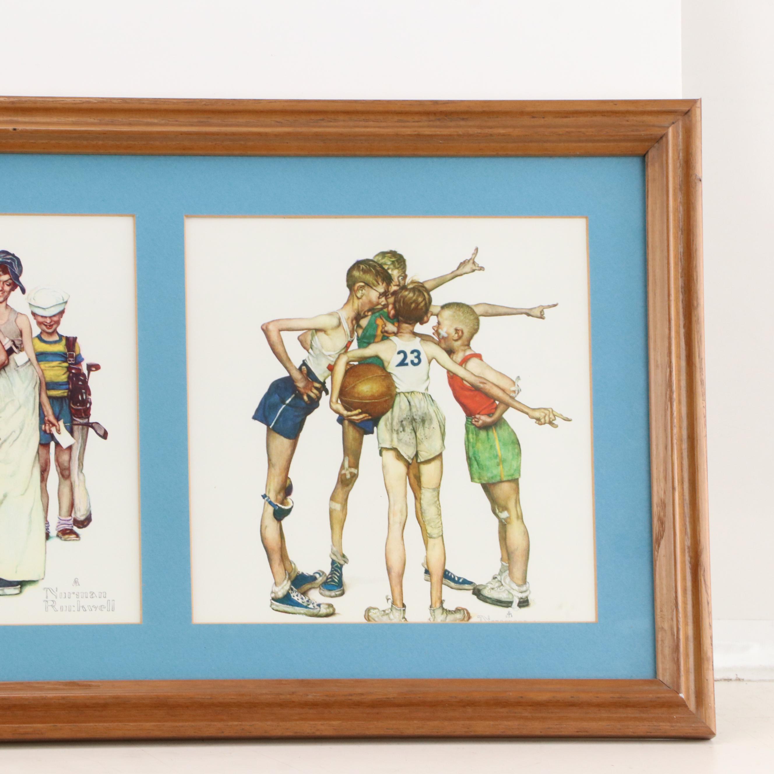 Four Sports-Themed Offset Lithographs After Norman Rockwell