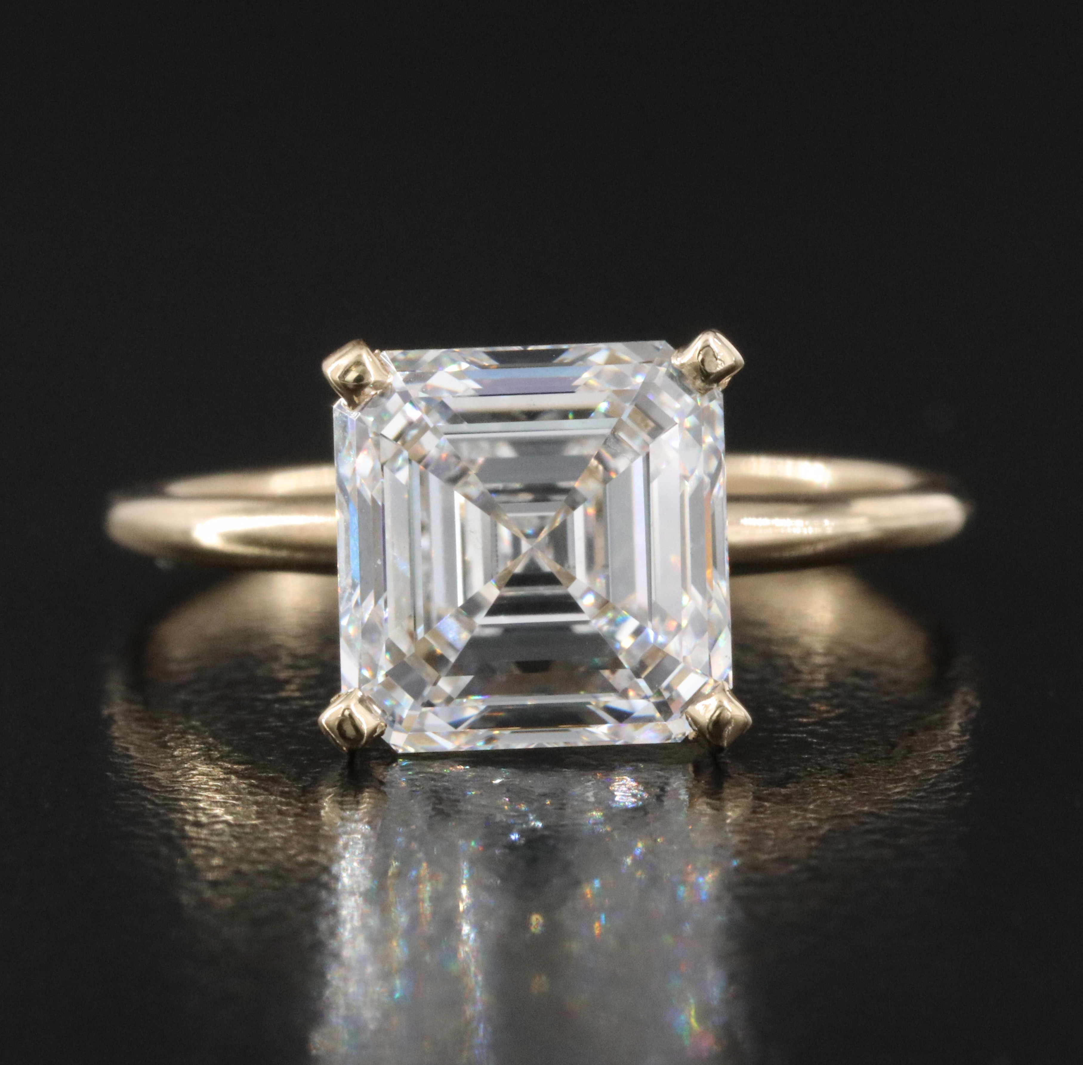 14K 3.82 CT Lab Grown Diamond Solitaire Ring with IGI Report