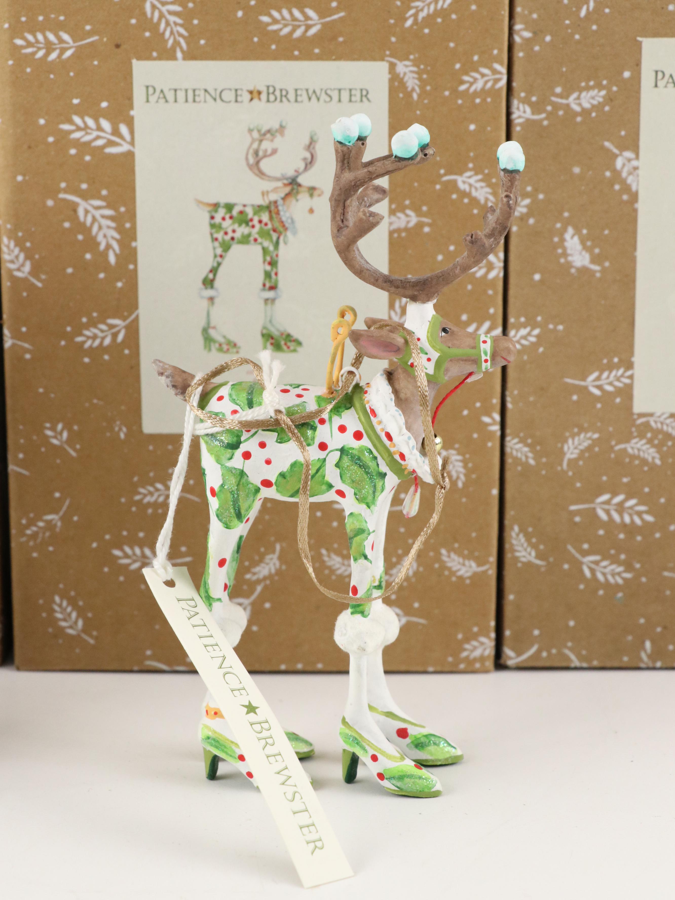 Krinkles by Patience Brewster "Dash Away" Santa and Reindeer Figurines