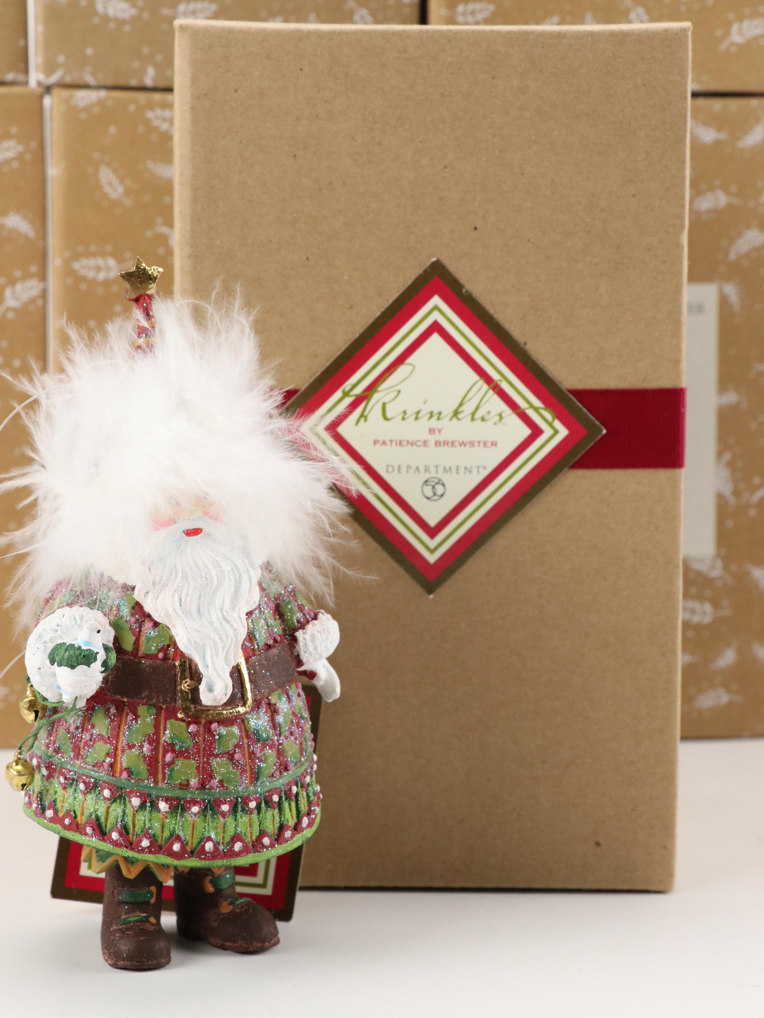 Krinkles by Patience Brewster "Dash Away" Santa and Reindeer Figurines