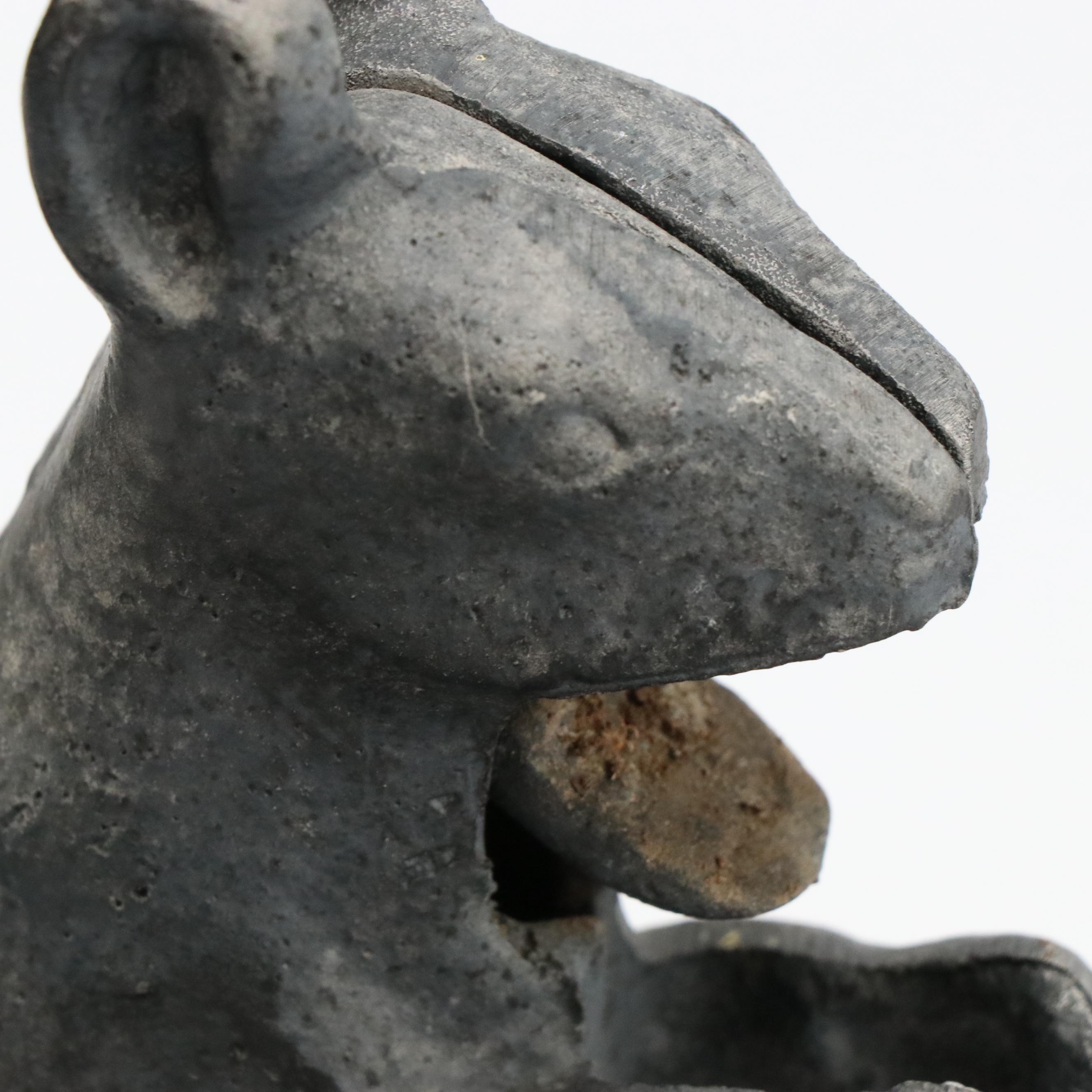 Cast Metal Squirrel on Leaf Nutcracker