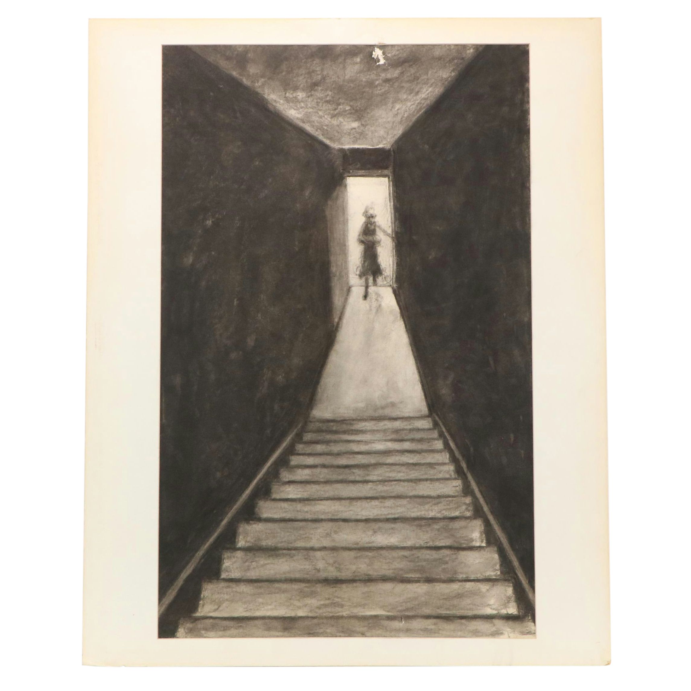 Florence Sanko Hirsch Charcoal Drawing "Stairway"