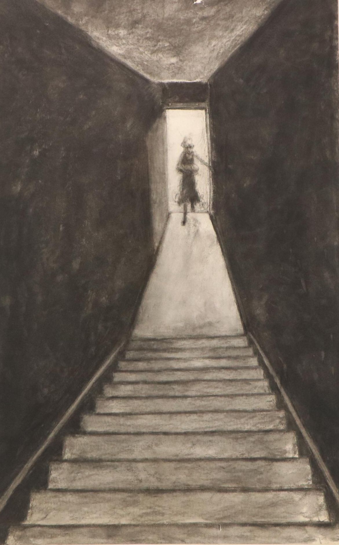 Florence Sanko Hirsch Charcoal Drawing "Stairway"