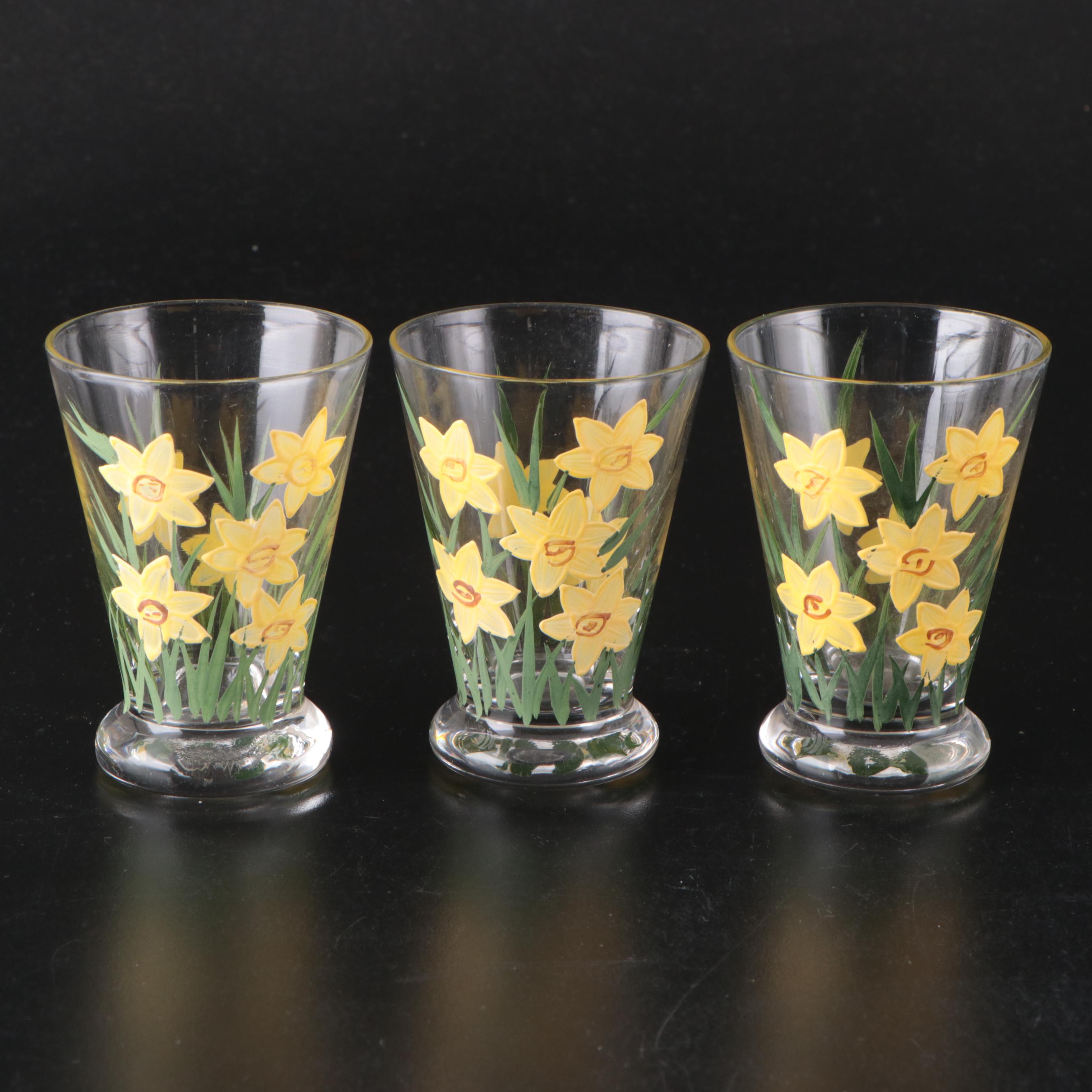 Anchor-Hocking "Ring Ding" Glass Tumblers with Other Printed Glassware