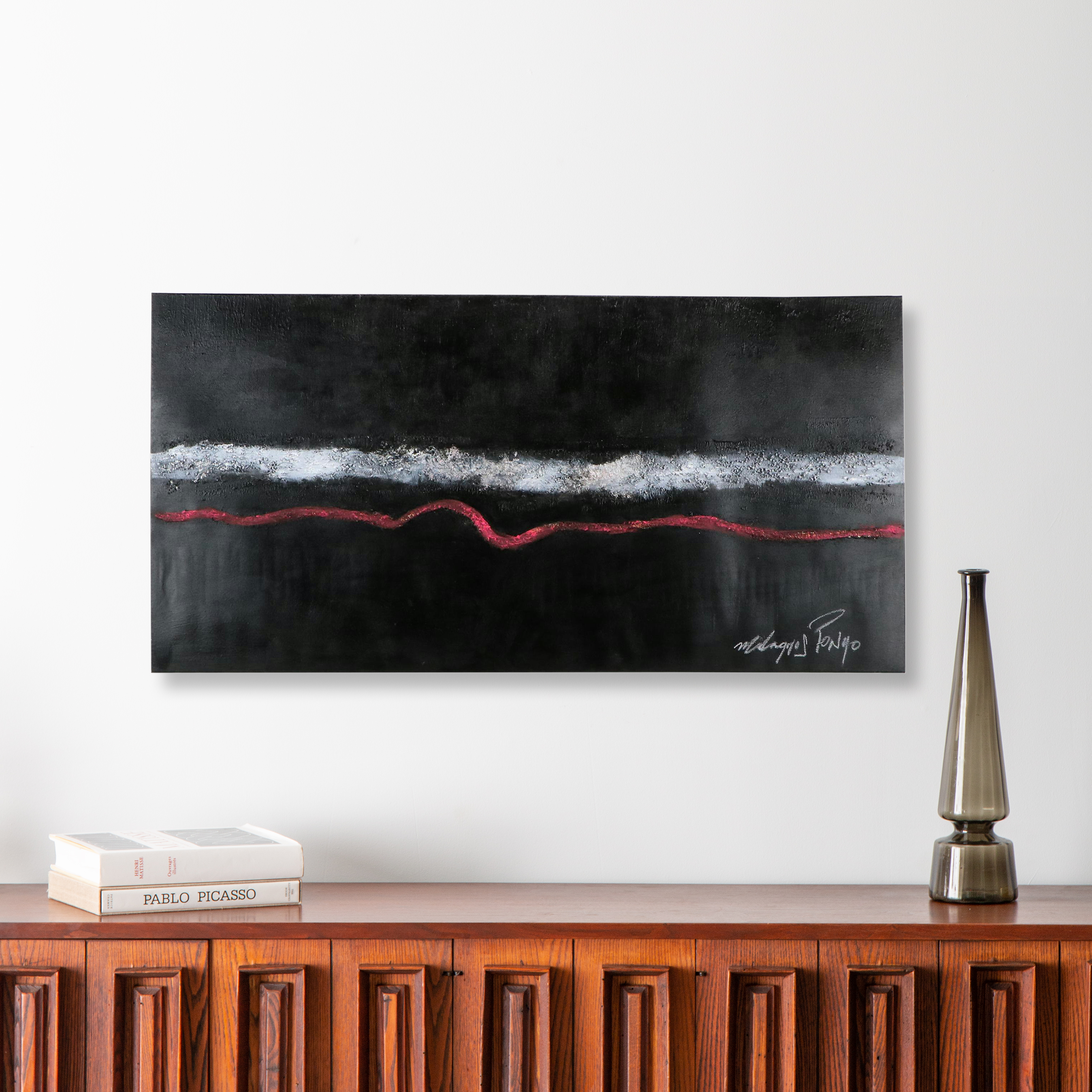 Milagros Pongo Abstract Mixed Media Painting "The Paths Between Shadows