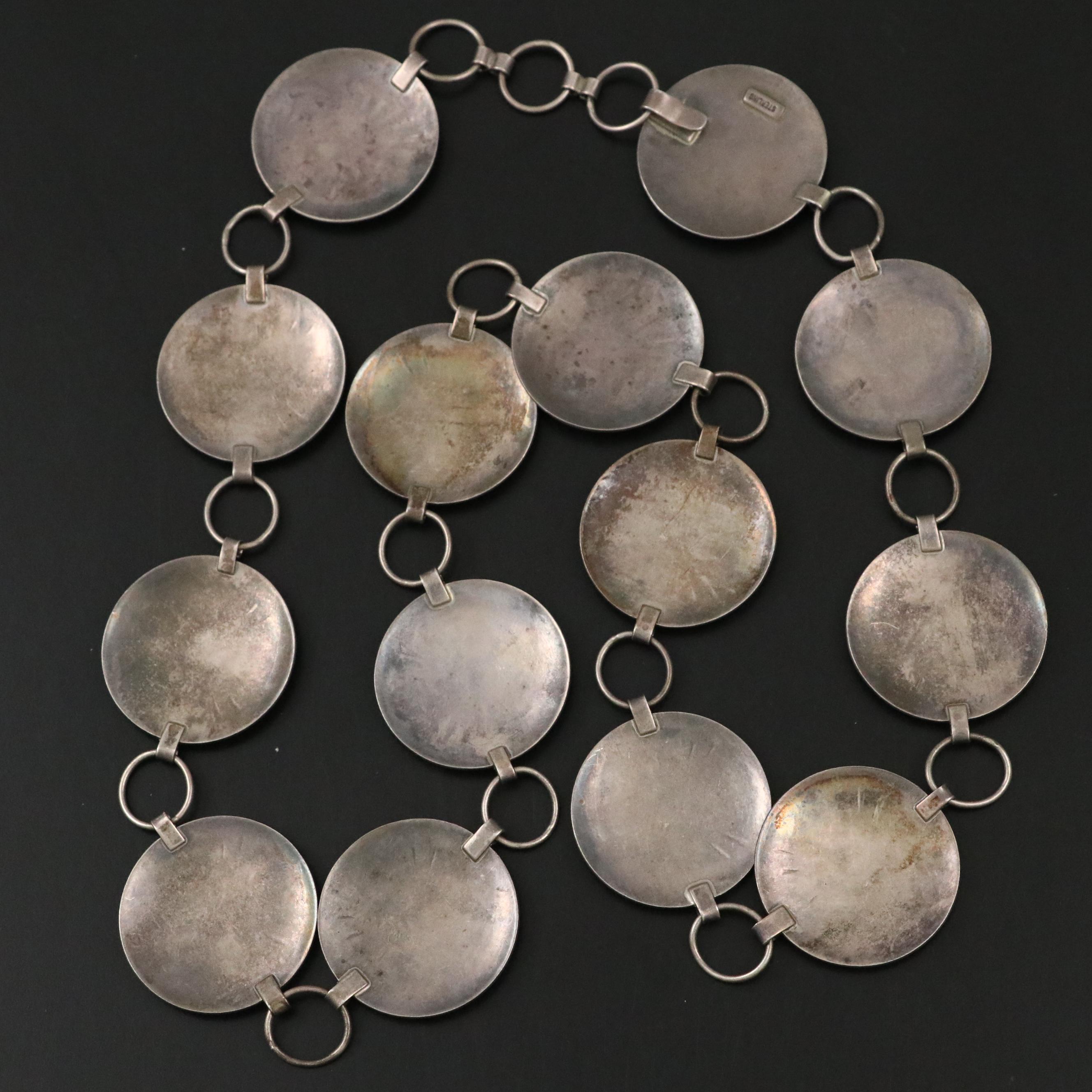 Tohono O'odham L'itoi Man in the Maze Sterling Silver Coin Belt