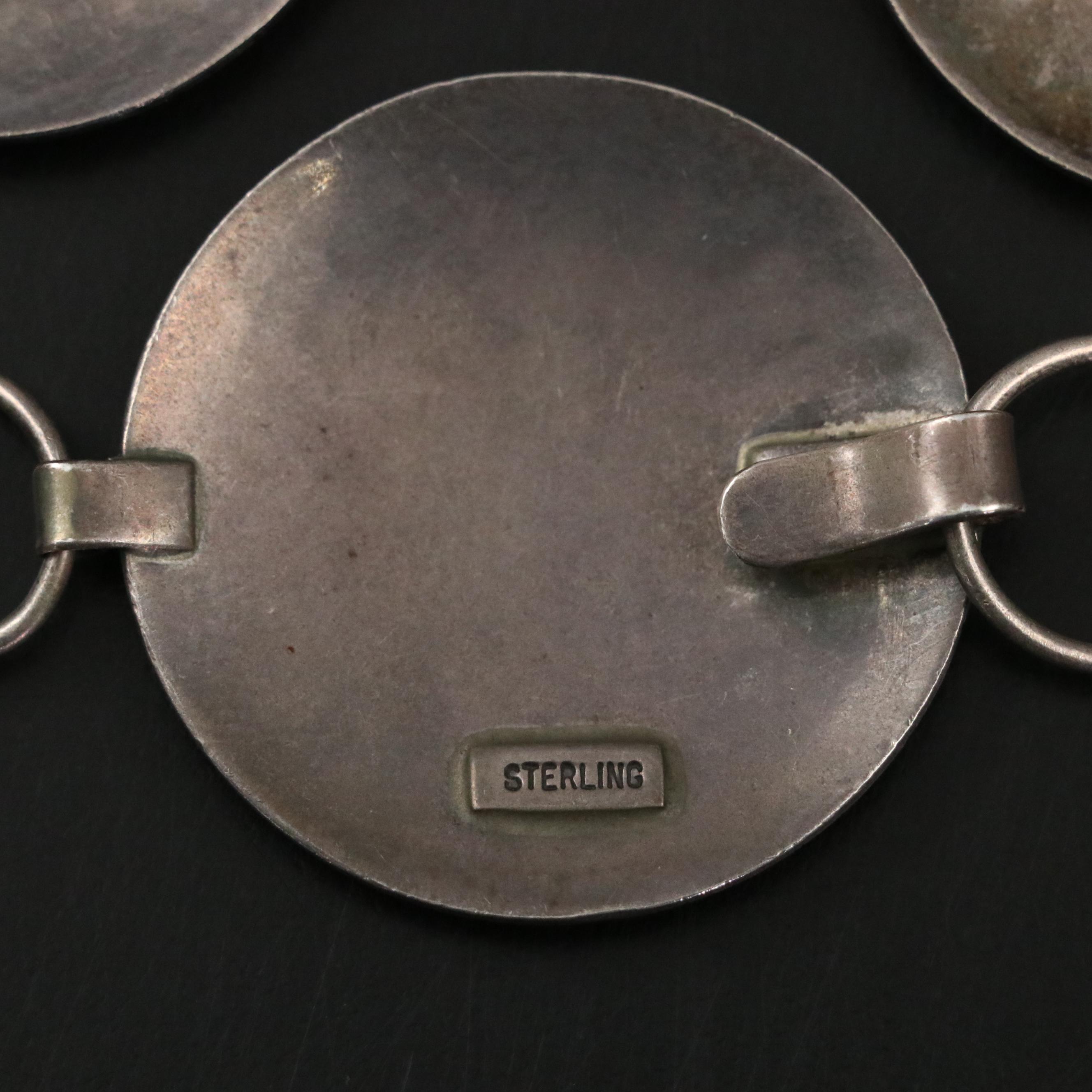 Tohono O'odham L'itoi Man in the Maze Sterling Silver Coin Belt