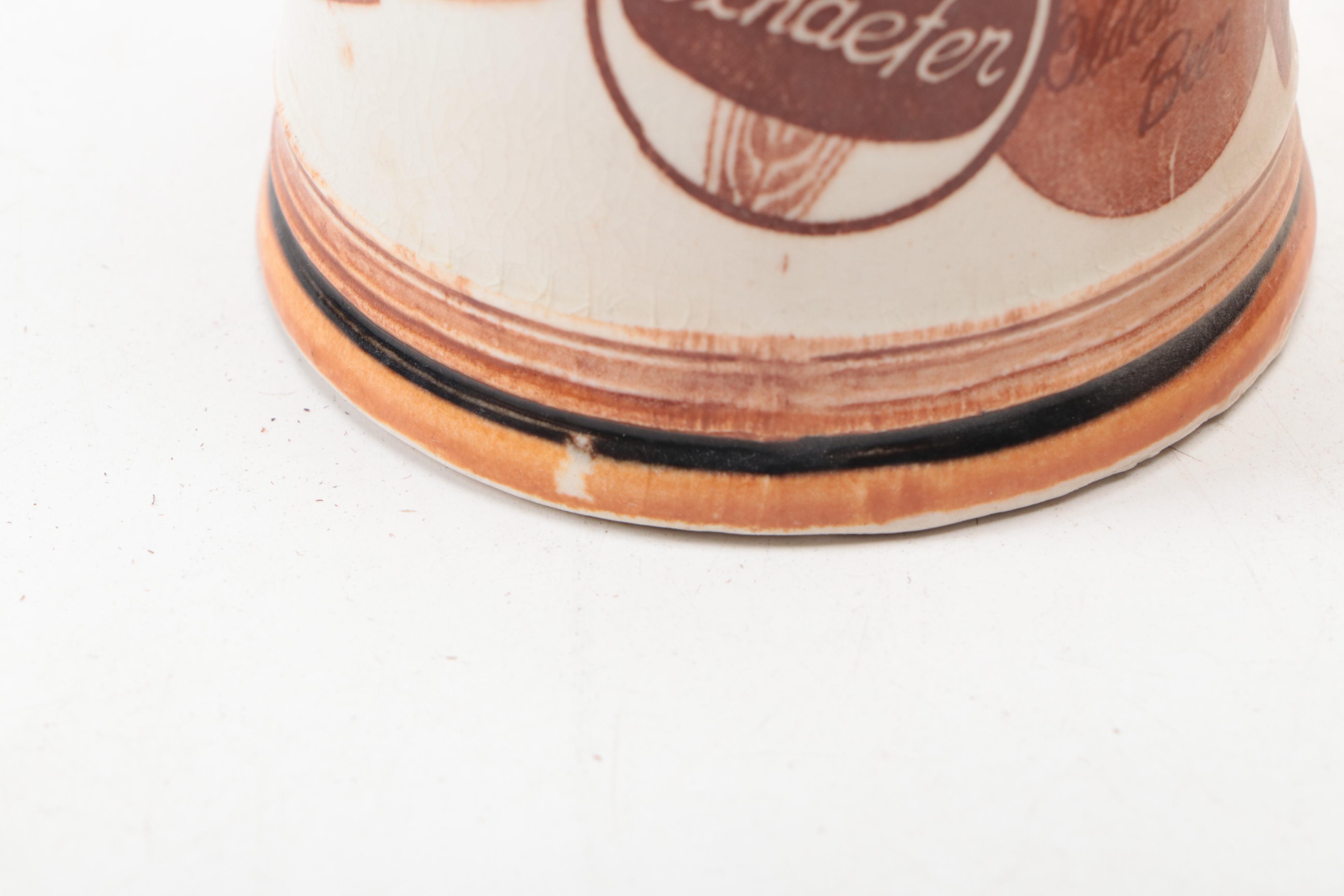 Sandizell German and Other Ceramic Beer Steins, Mid to Late 20th Century