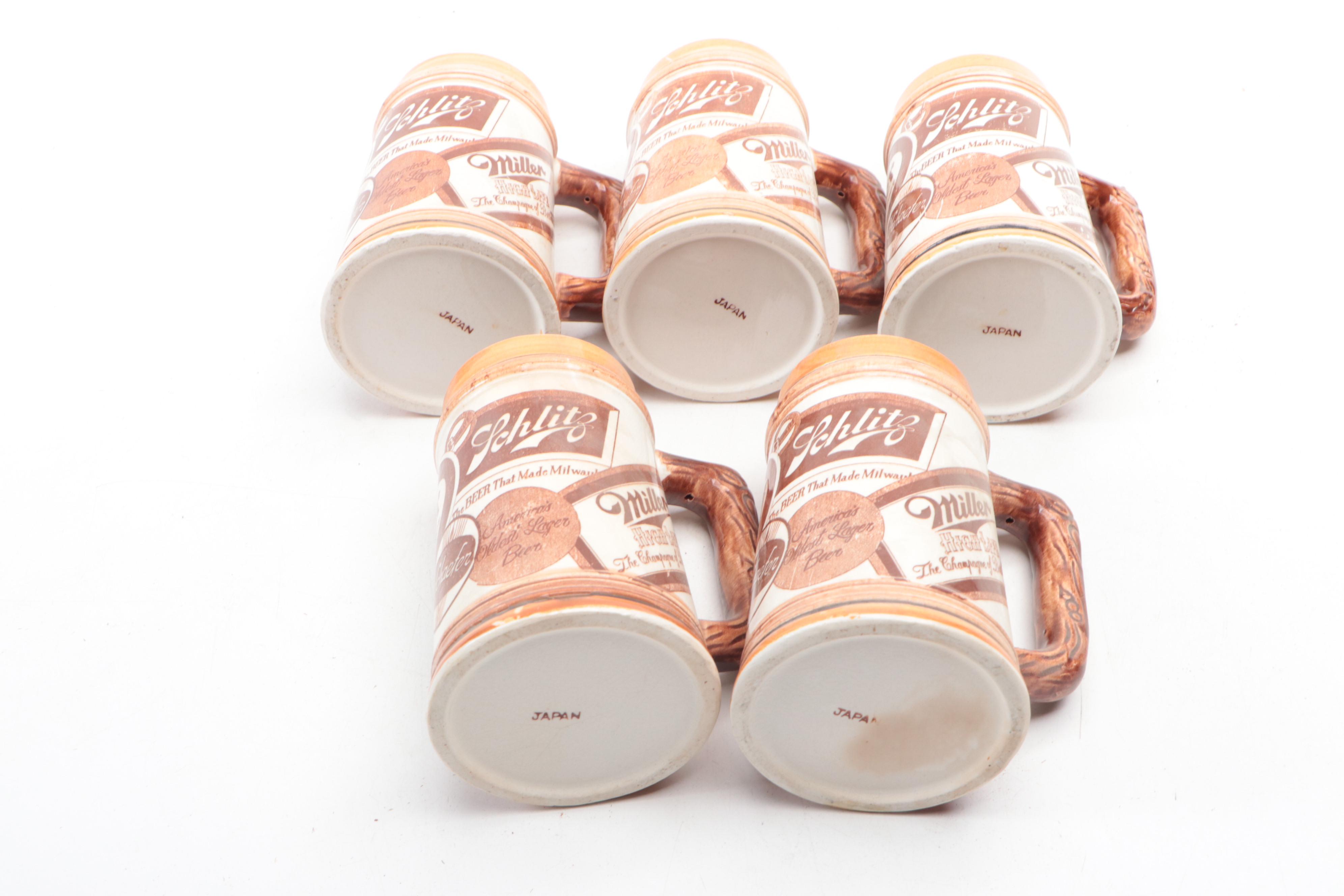 Sandizell German and Other Ceramic Beer Steins, Mid to Late 20th Century