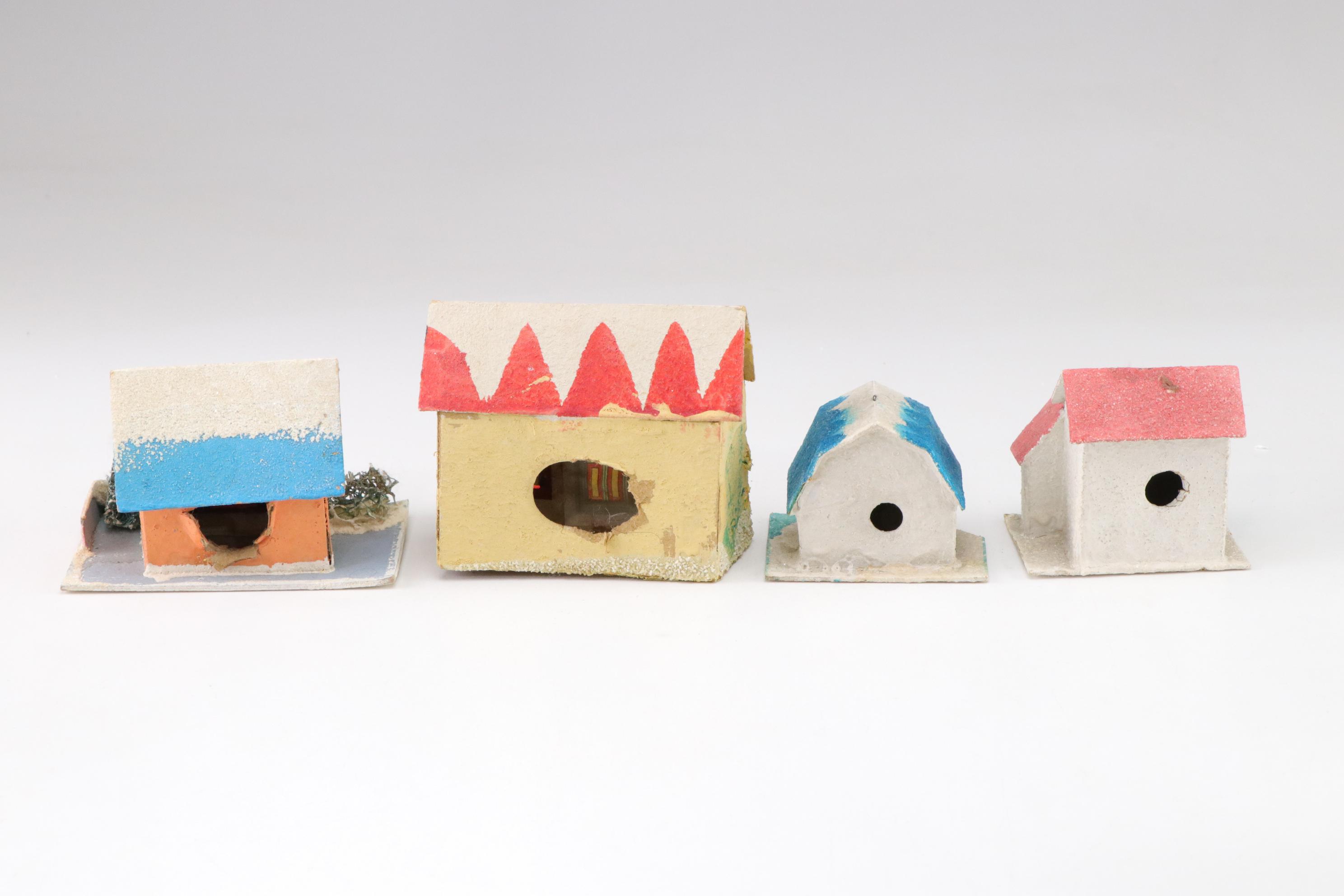 Putz Christmas Village Miniatures with Artificial Snow