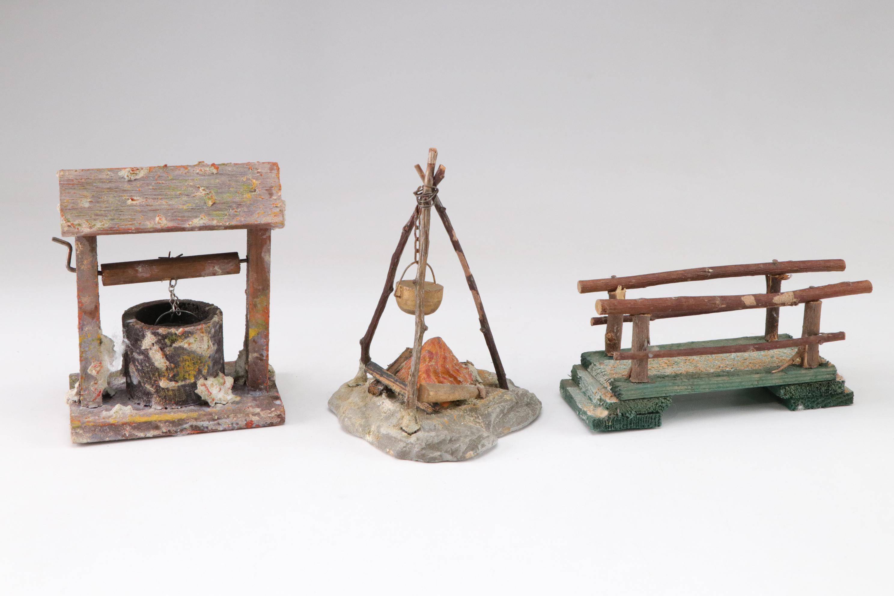 Putz Christmas Village Miniatures with Artificial Snow