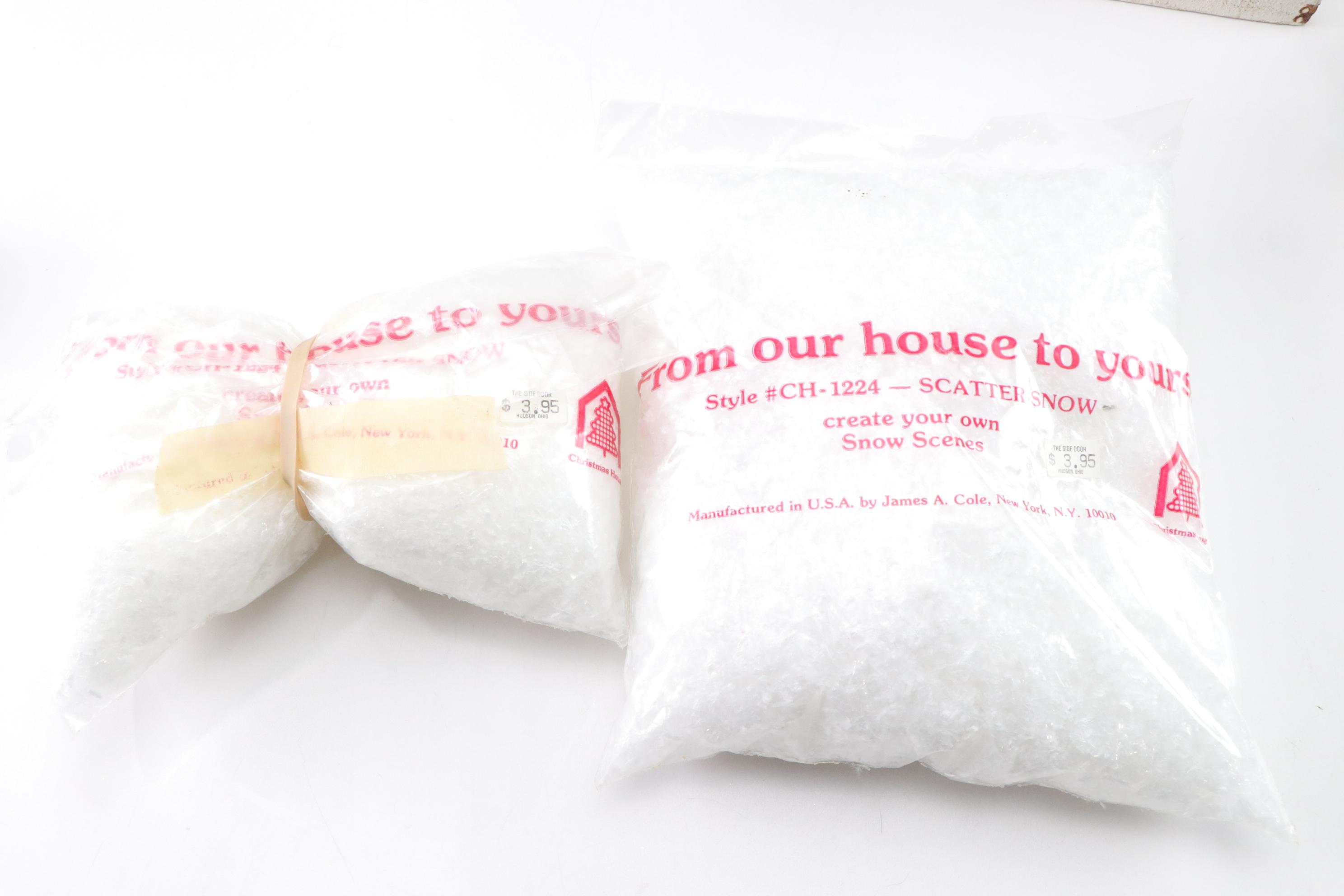 Putz Christmas Village Miniatures with Artificial Snow