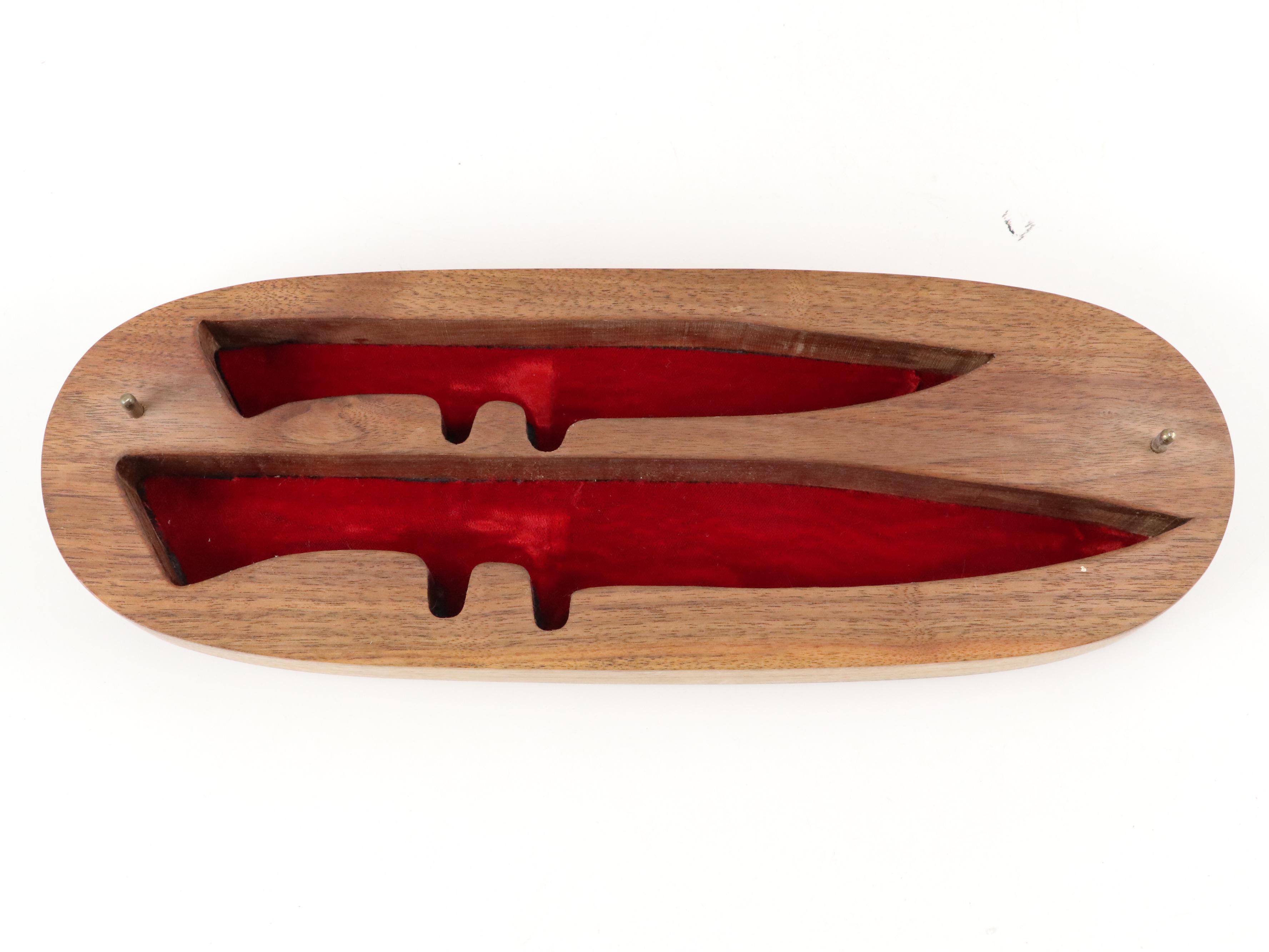 Cox Colin Custom Handmade Black Widow Knife Set in Walnut Display Case