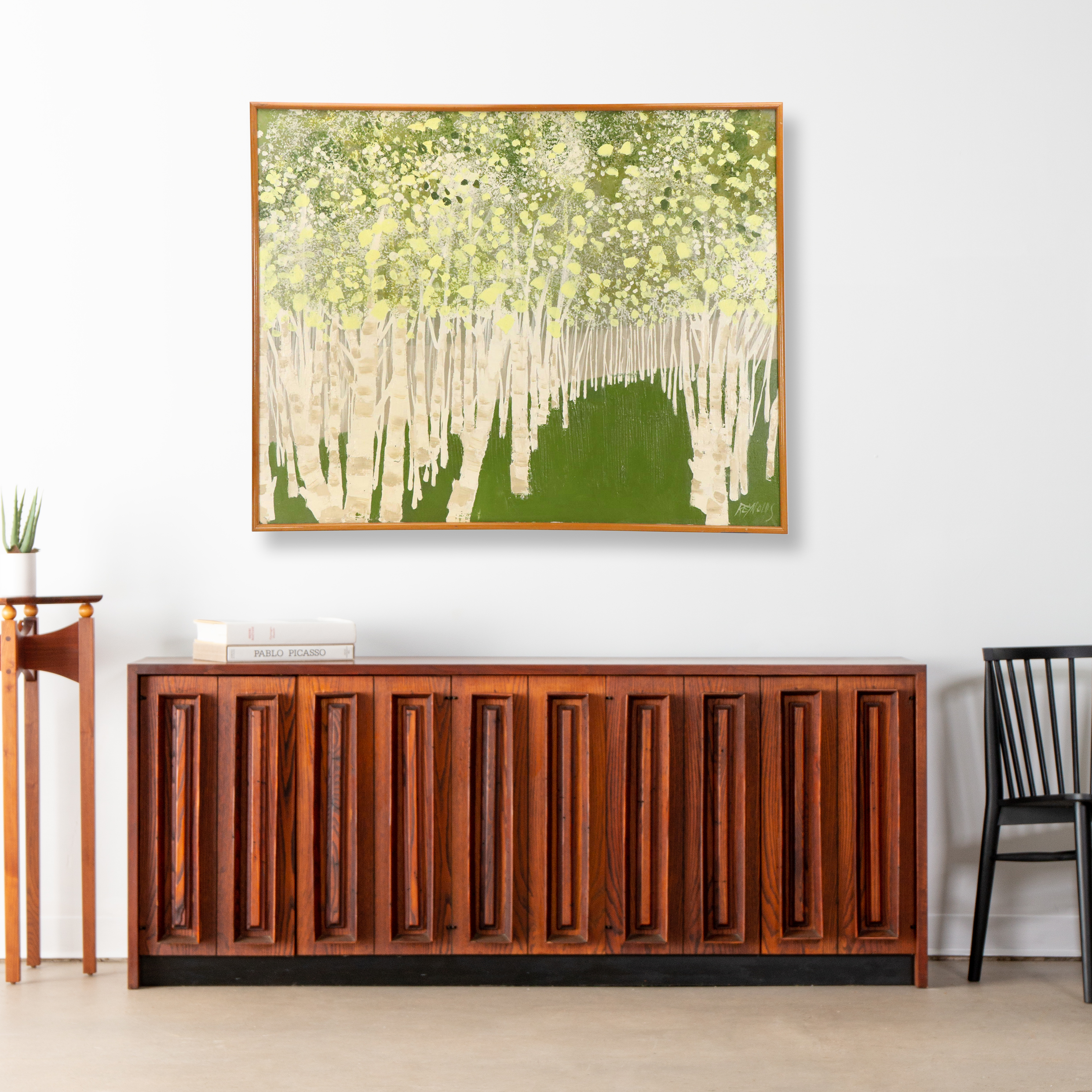 Lee Reynolds Vanguard Studios Oil Painting of an Abstract Landscape with Trees