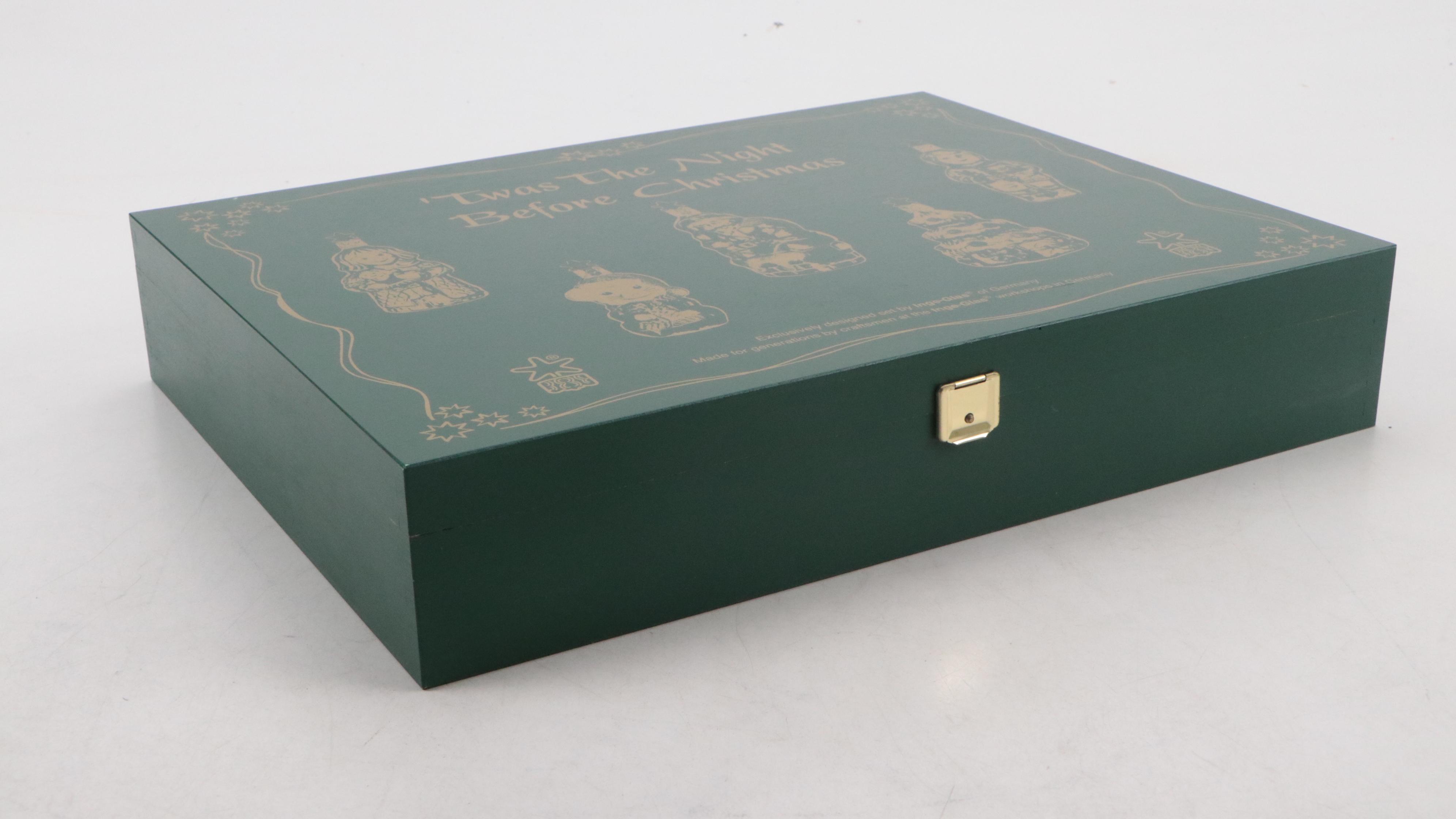 Inge German "Twas the Night Before Christmas" Glass Ornament Set