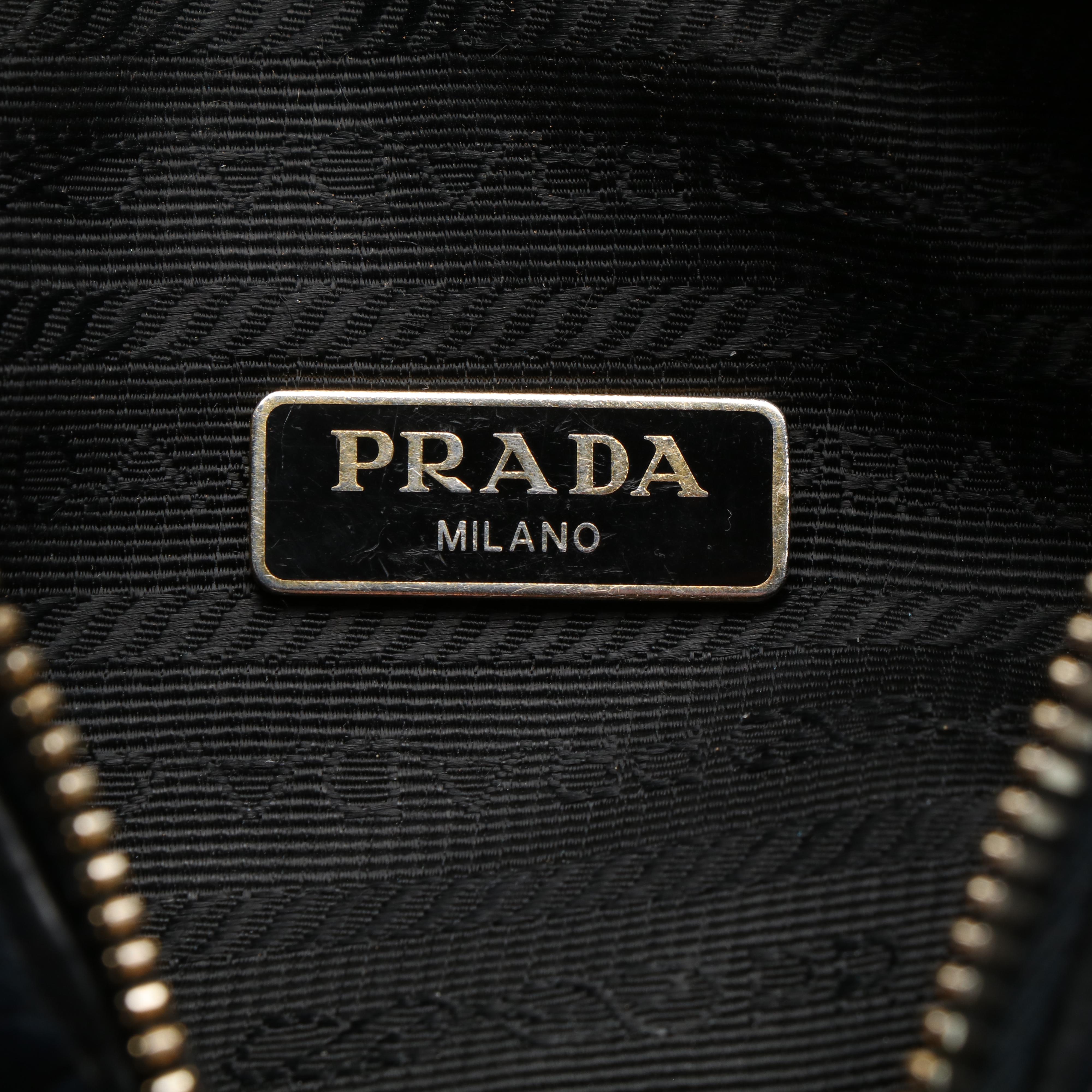 Prada Small Navy Blue Leather Crossbody Bag