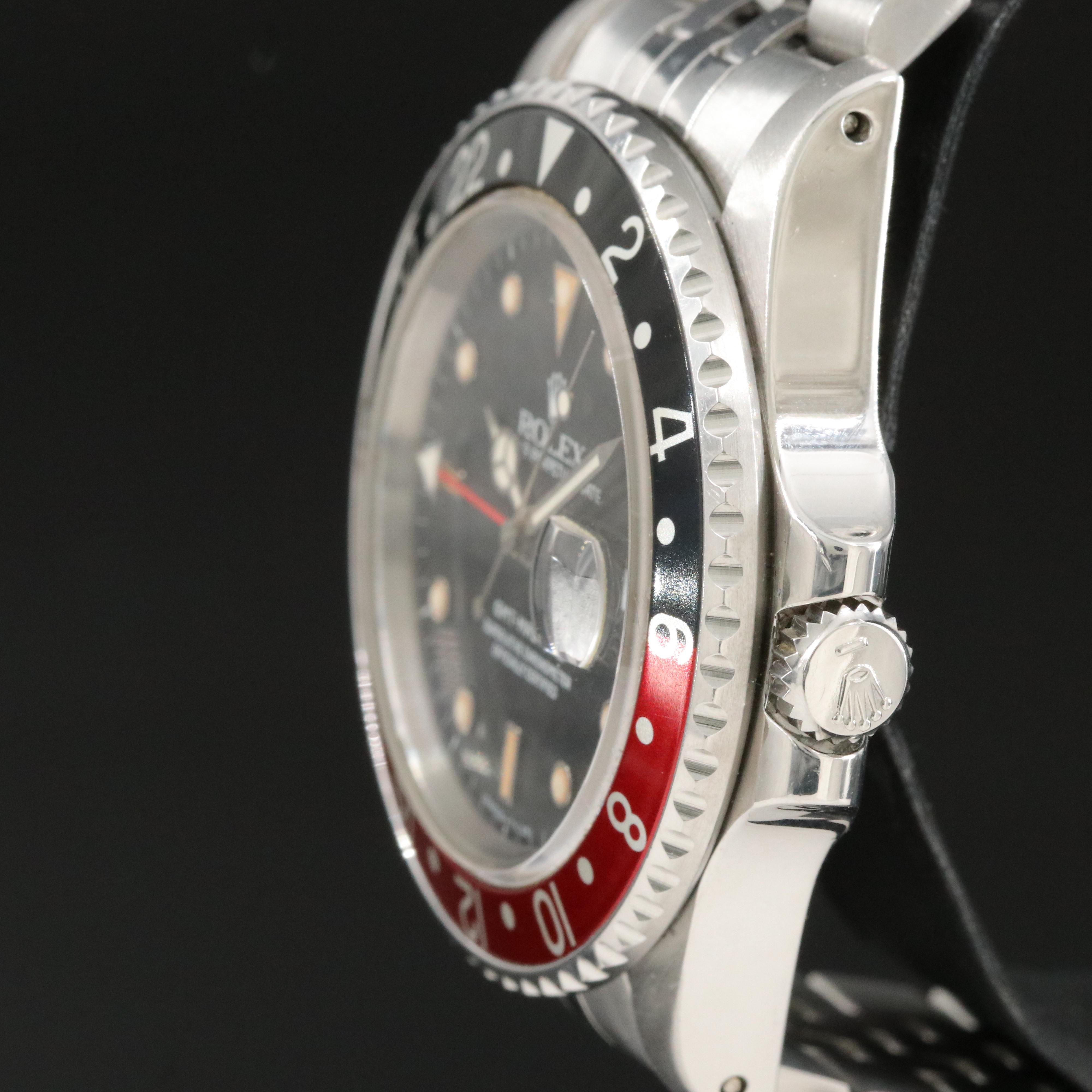 1987 Rolex GMT-Master II 16760 "Coke" Black Steel Automatic Watch