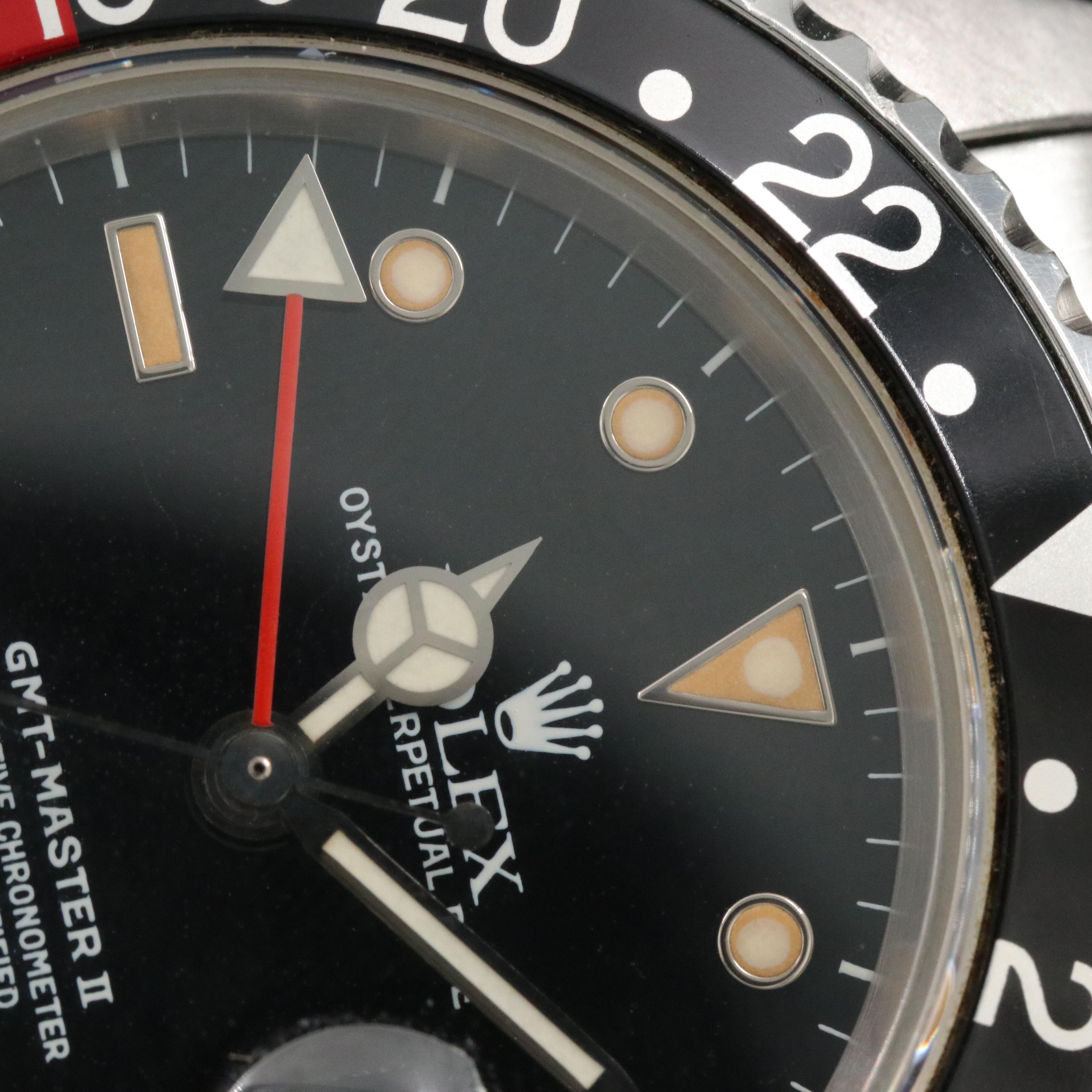 1987 Rolex GMT-Master II 16760 "Coke" Black Steel Automatic Watch