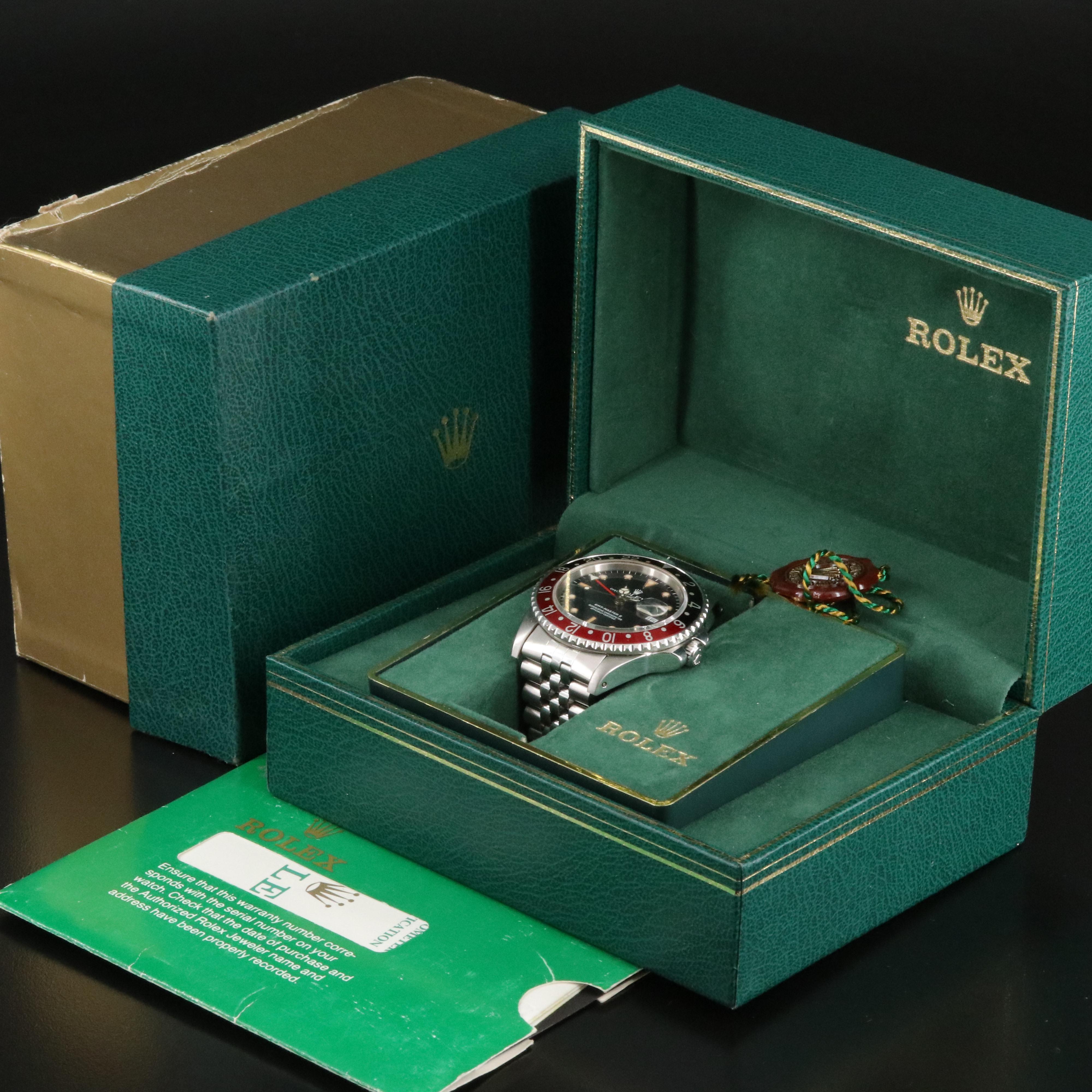 1987 Rolex GMT-Master II 16760 "Coke" Black Steel Automatic Watch