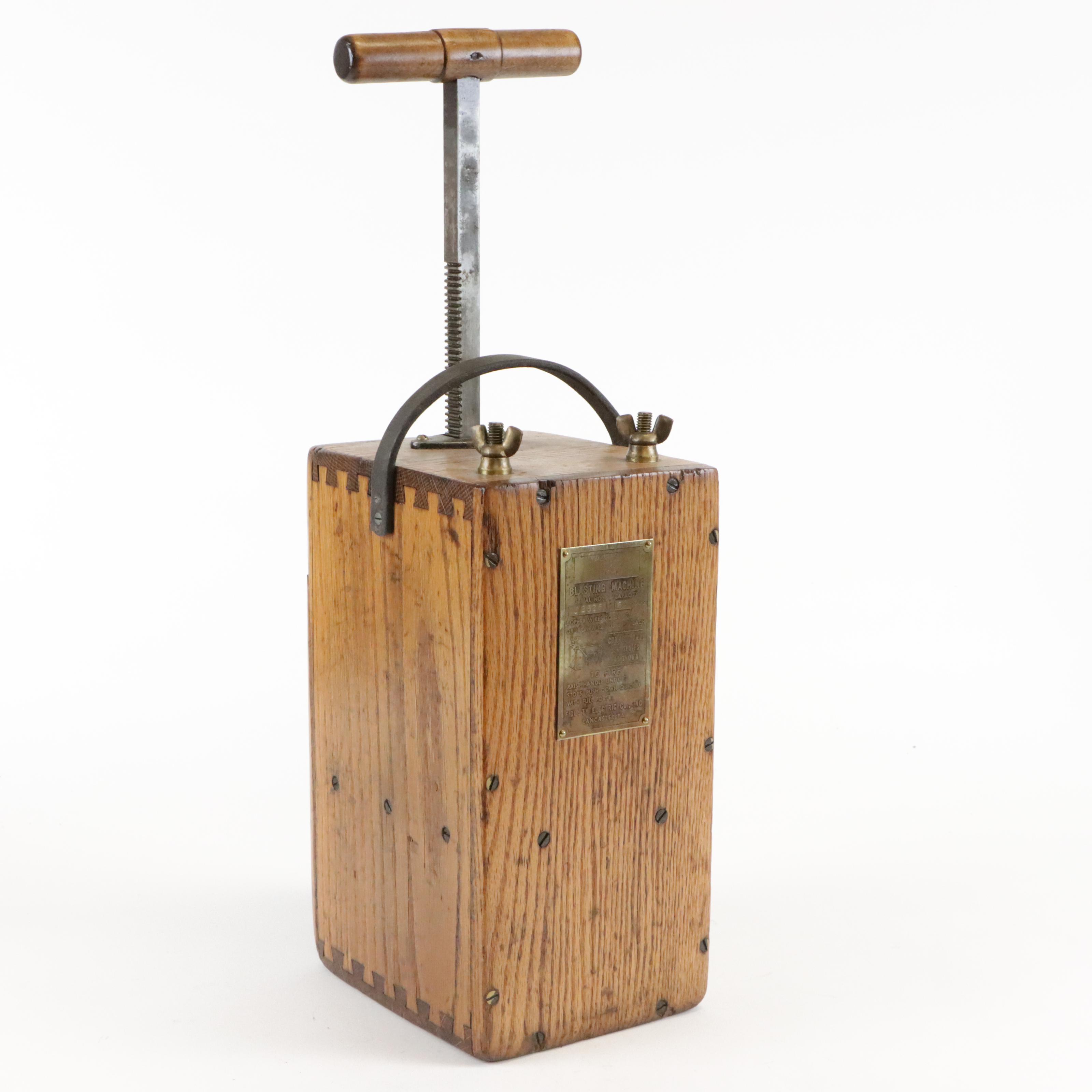 Fidelity Electric Co. "Blasting Machine" Dynamite Detonator Box, 1930s