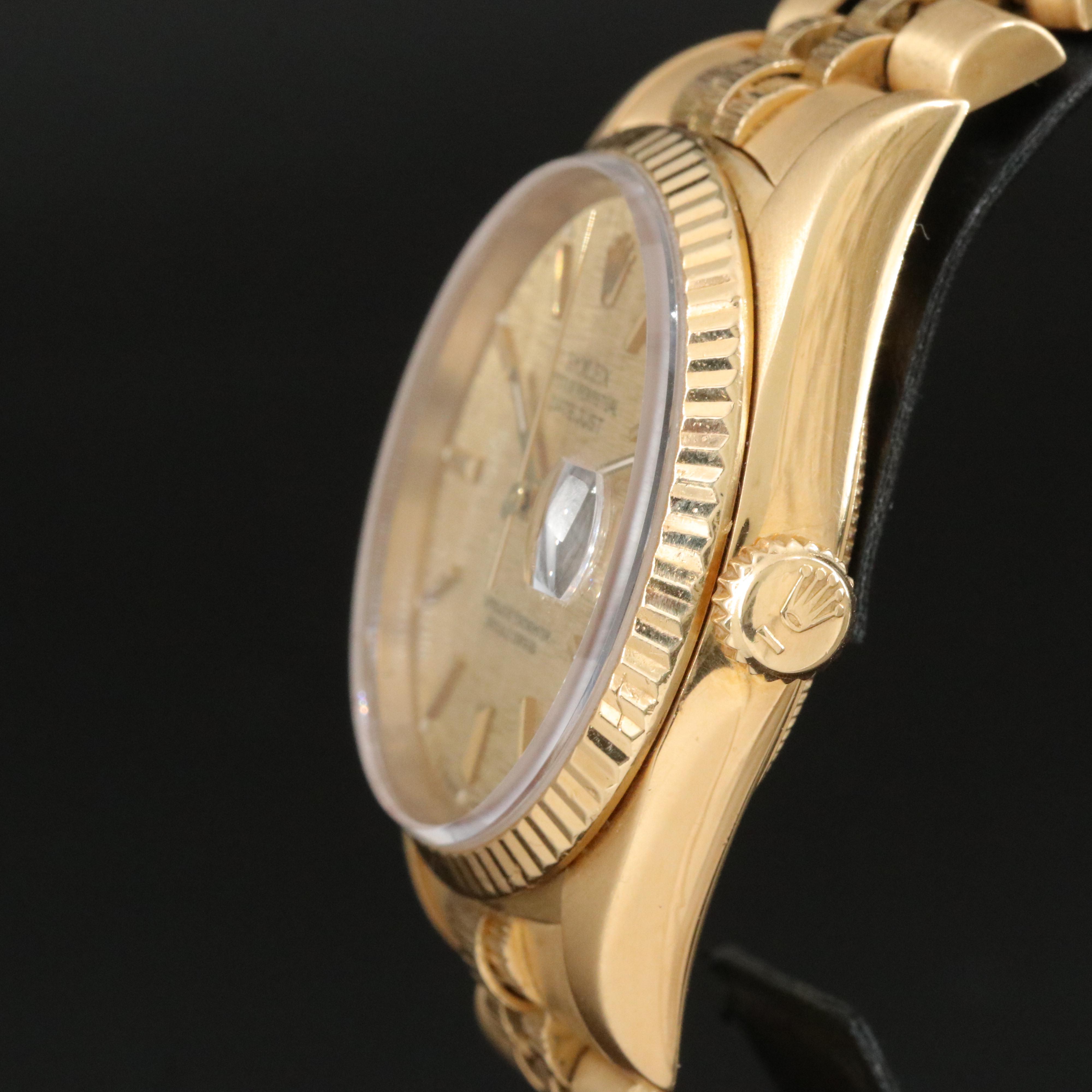 1993 - 1994 18K Rolex Linen Dial Model 16248, Datejust Watch