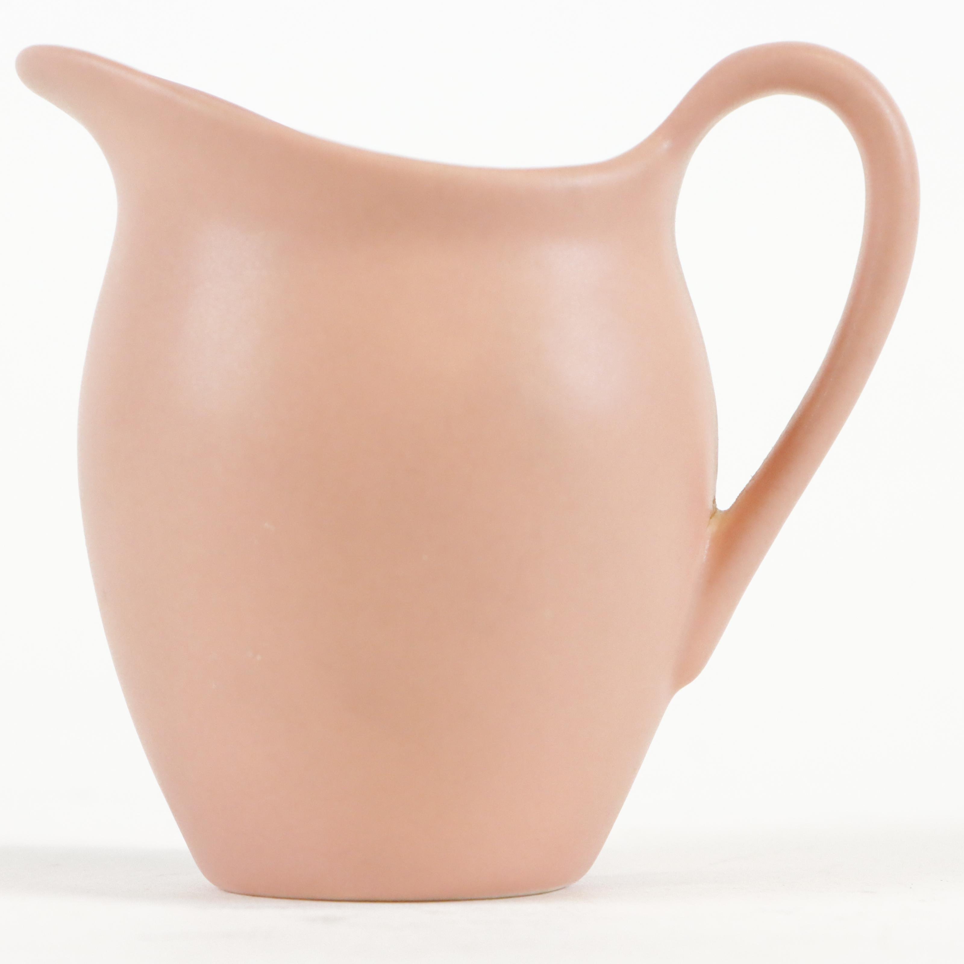 Rookwood Pottery Standard Glaze Lotus Leaf Vase and Matte Pink Pitcher, 1950s
