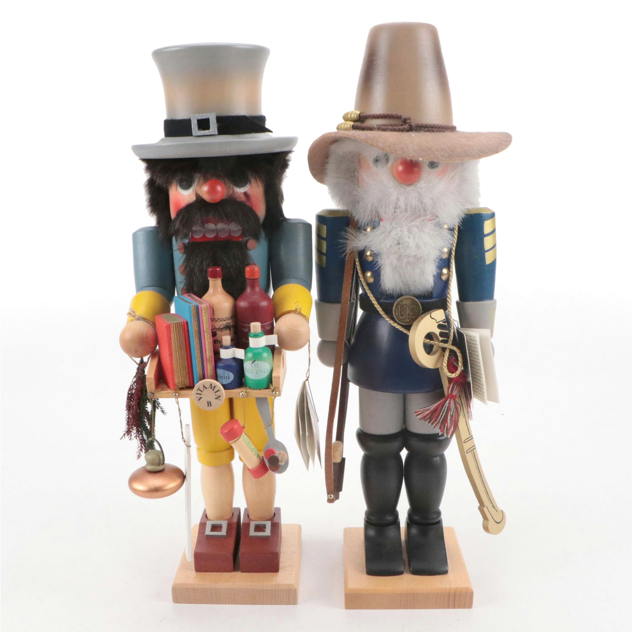 Christian Ulbricht Wooden Apothecary and Soldier Nutcrackers