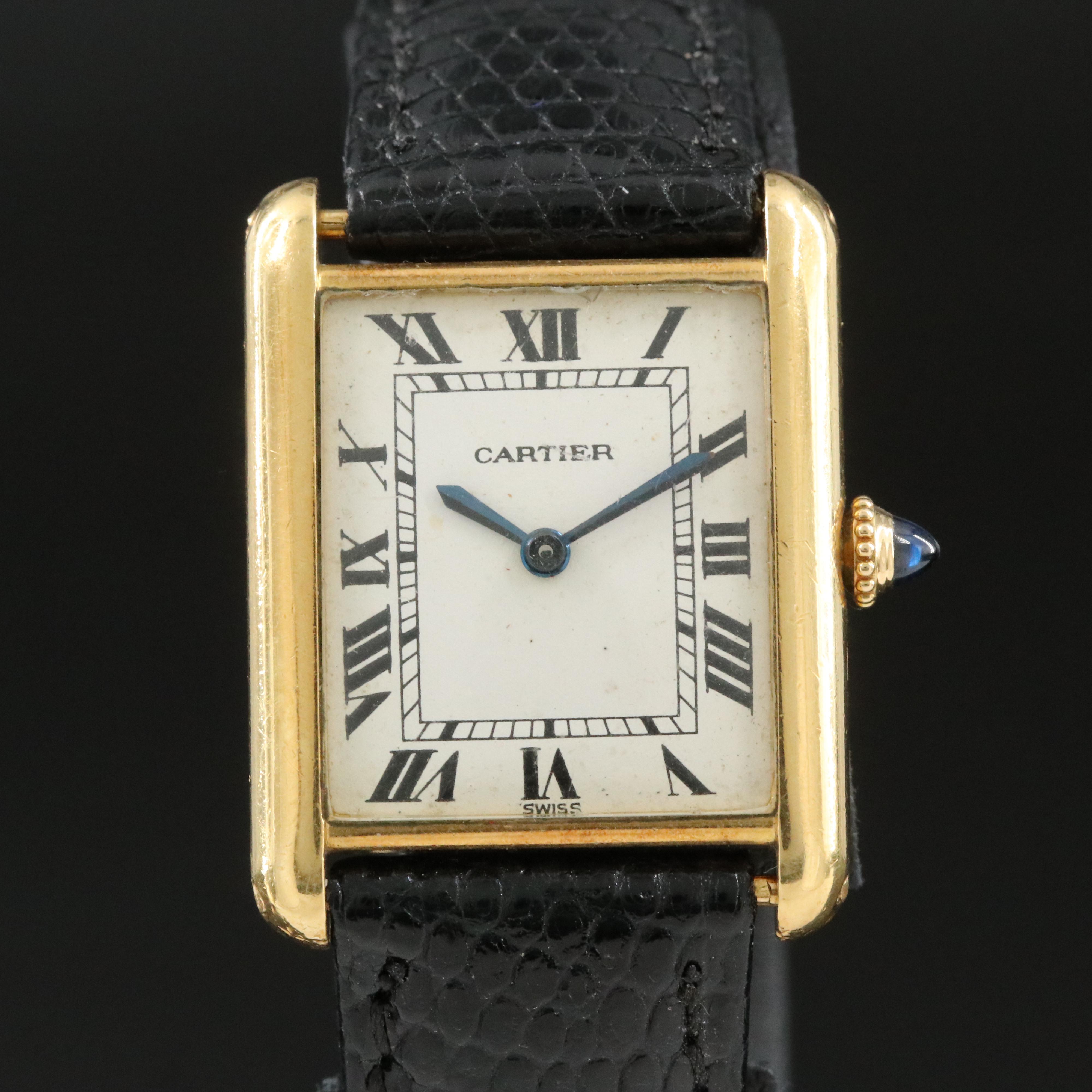 18K Cartier Tank Vintage Stem Wind Watch