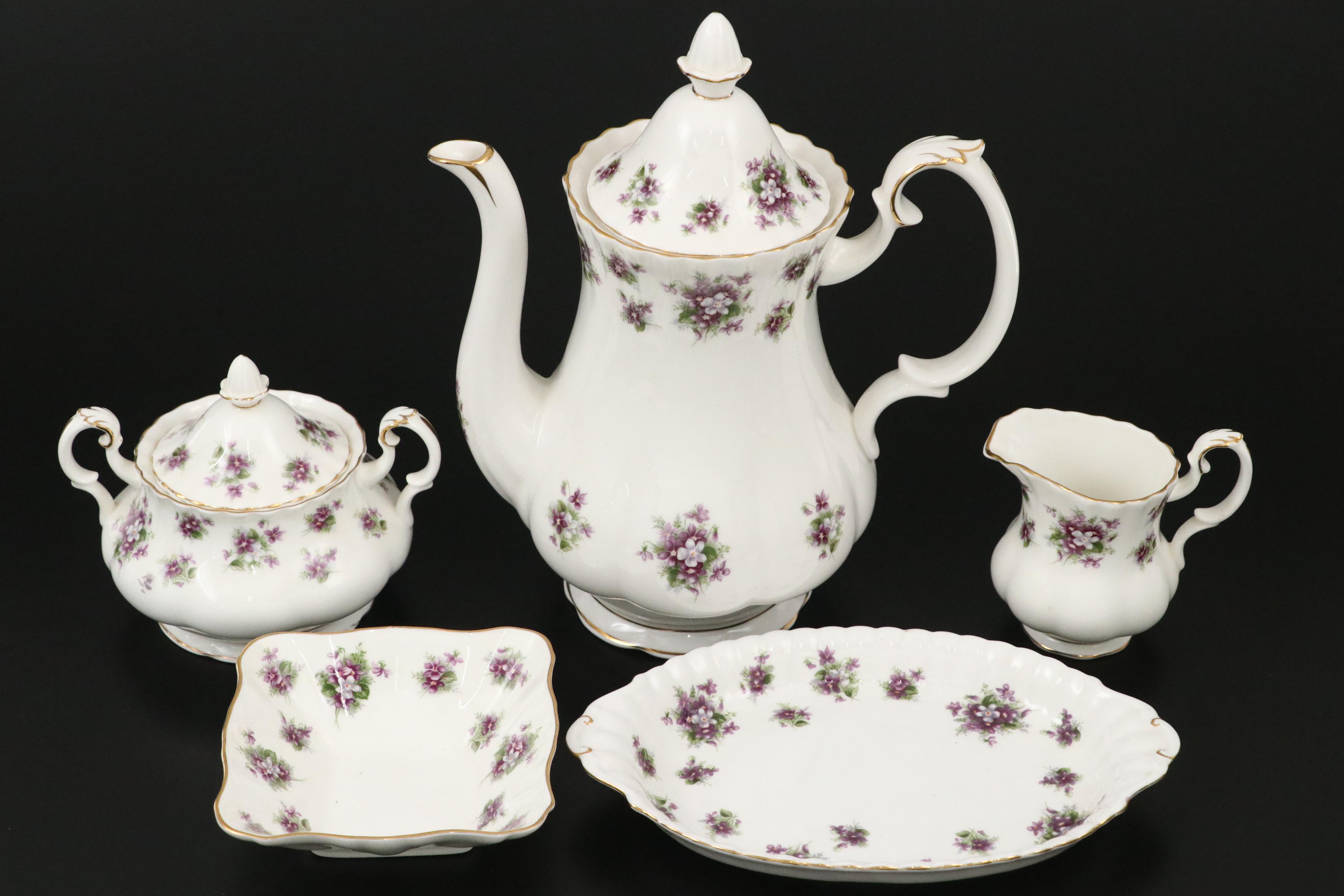 Royal Albert "Sweet Violets" Tea and Dessert Set, 1975–1997