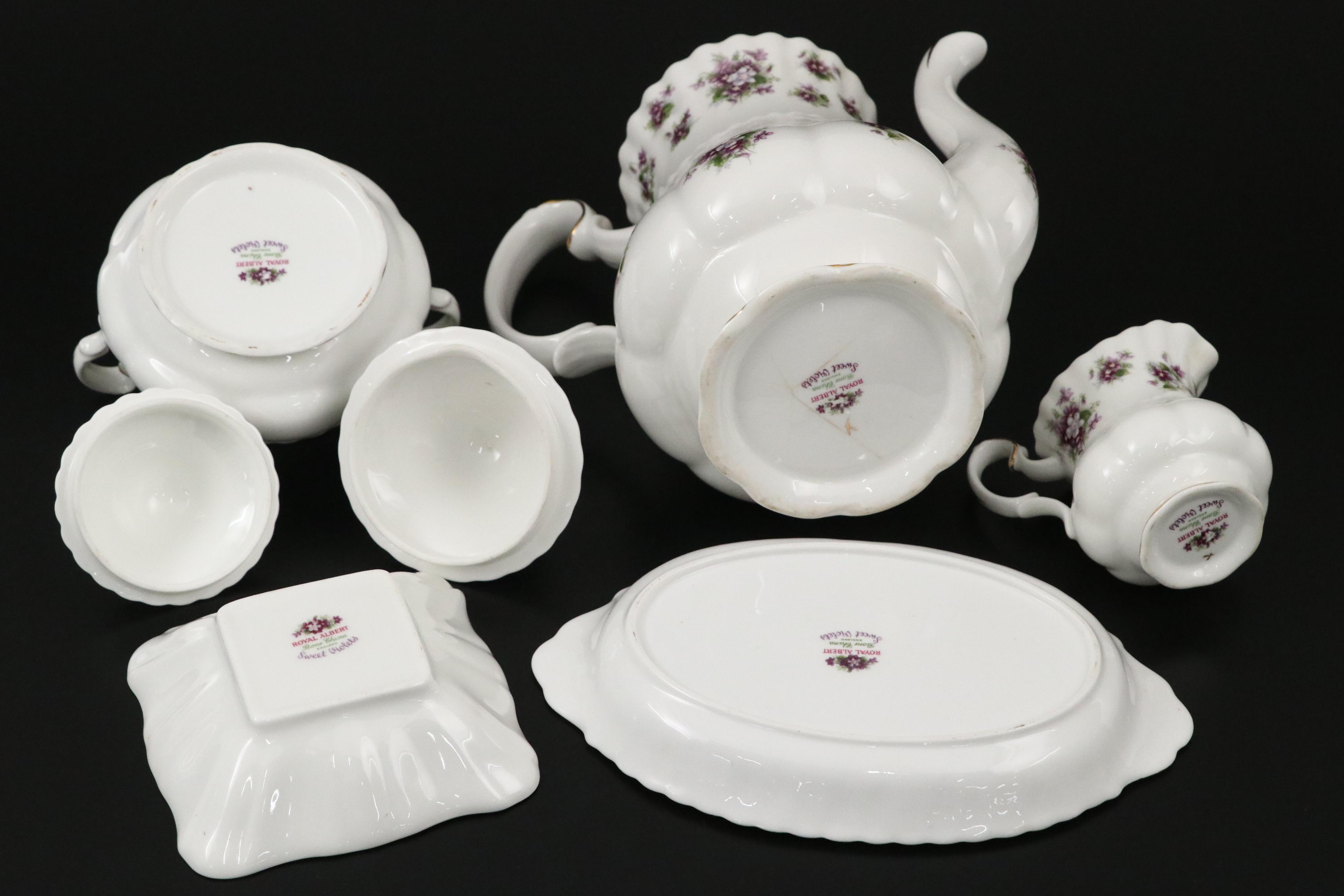 Royal Albert "Sweet Violets" Tea and Dessert Set, 1975–1997