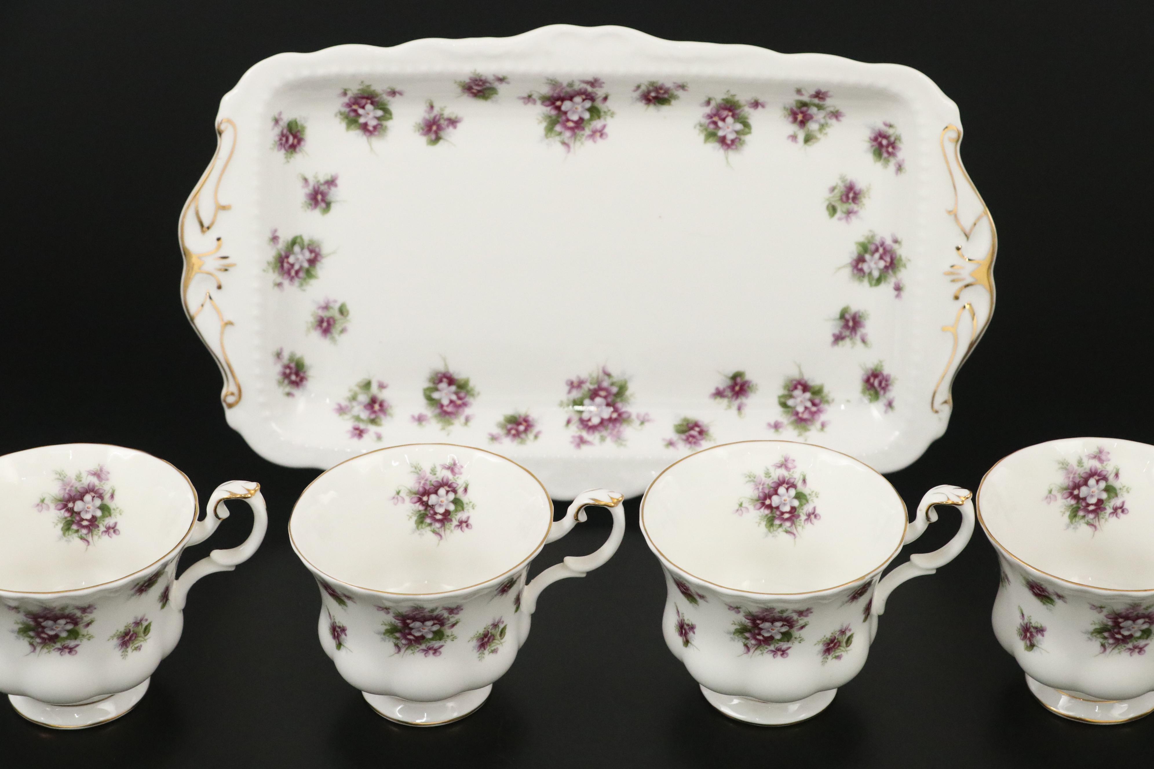 Royal Albert "Sweet Violets" Tea and Dessert Set, 1975–1997