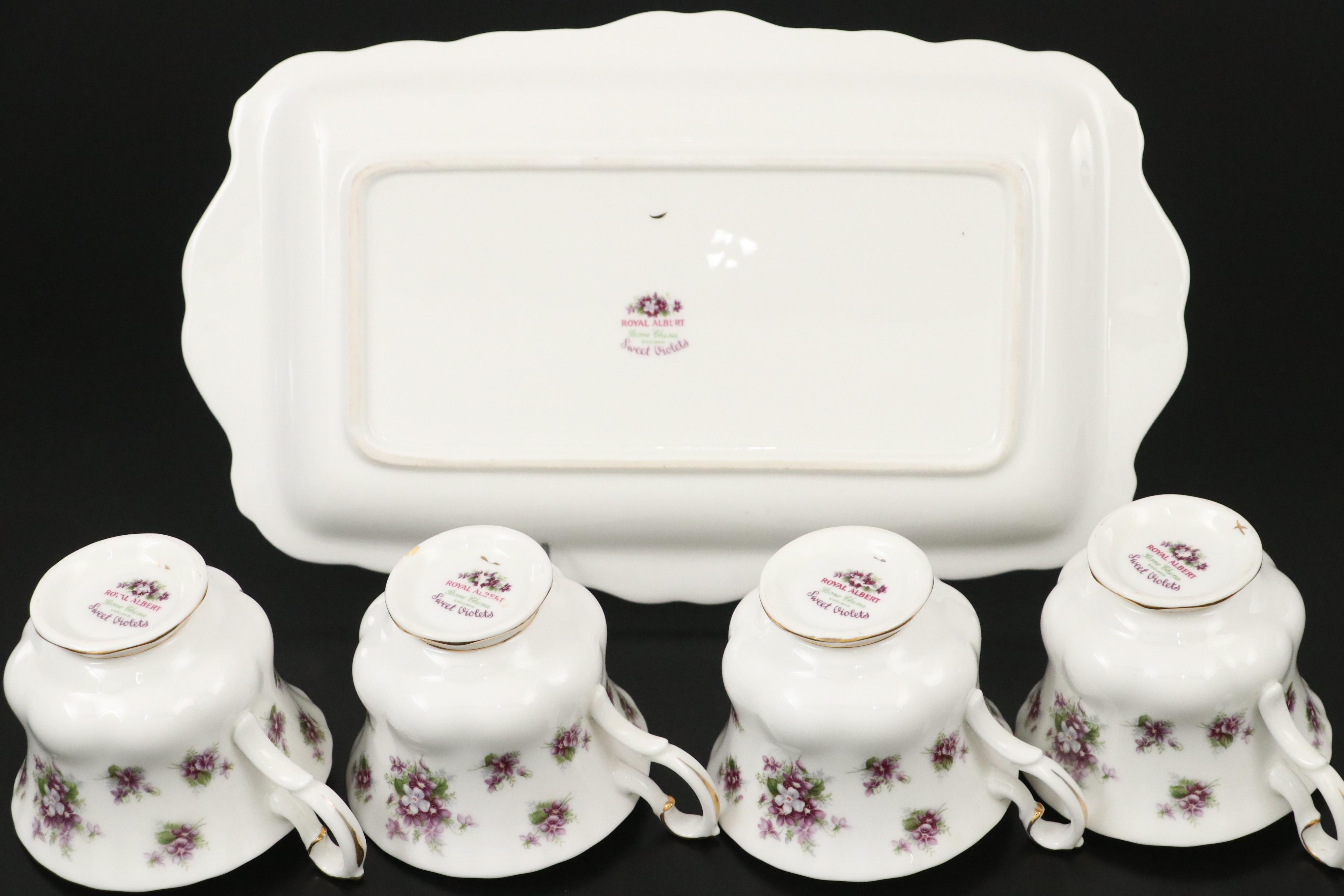 Royal Albert "Sweet Violets" Tea and Dessert Set, 1975–1997