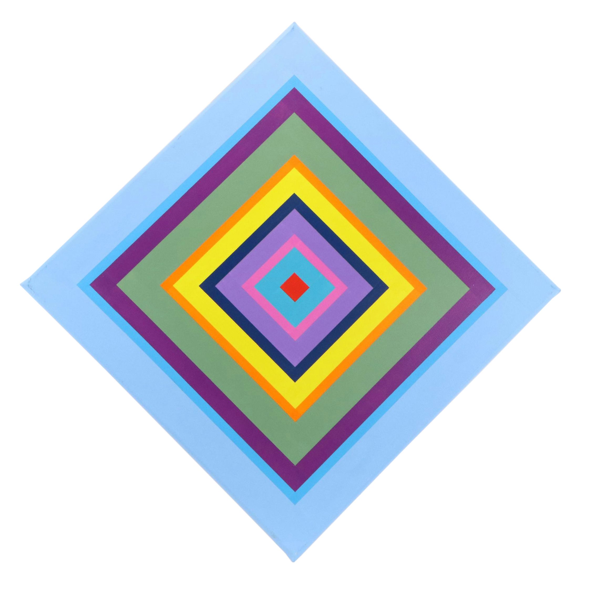 deSanto Geometric Op Art Acrylic Painting, 2024