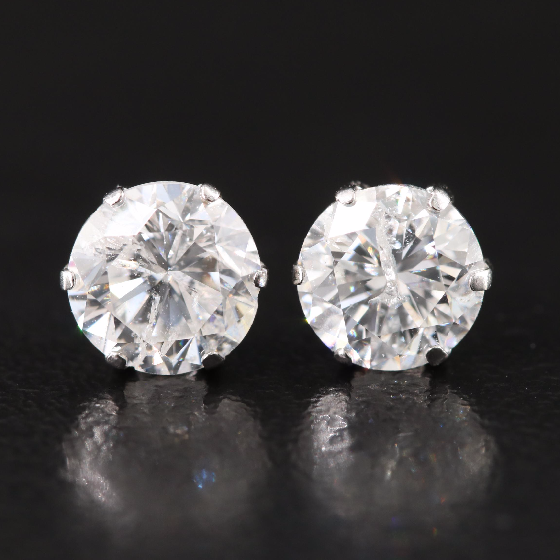 Platinum 2.32 CTW Diamond Stud Earrings
