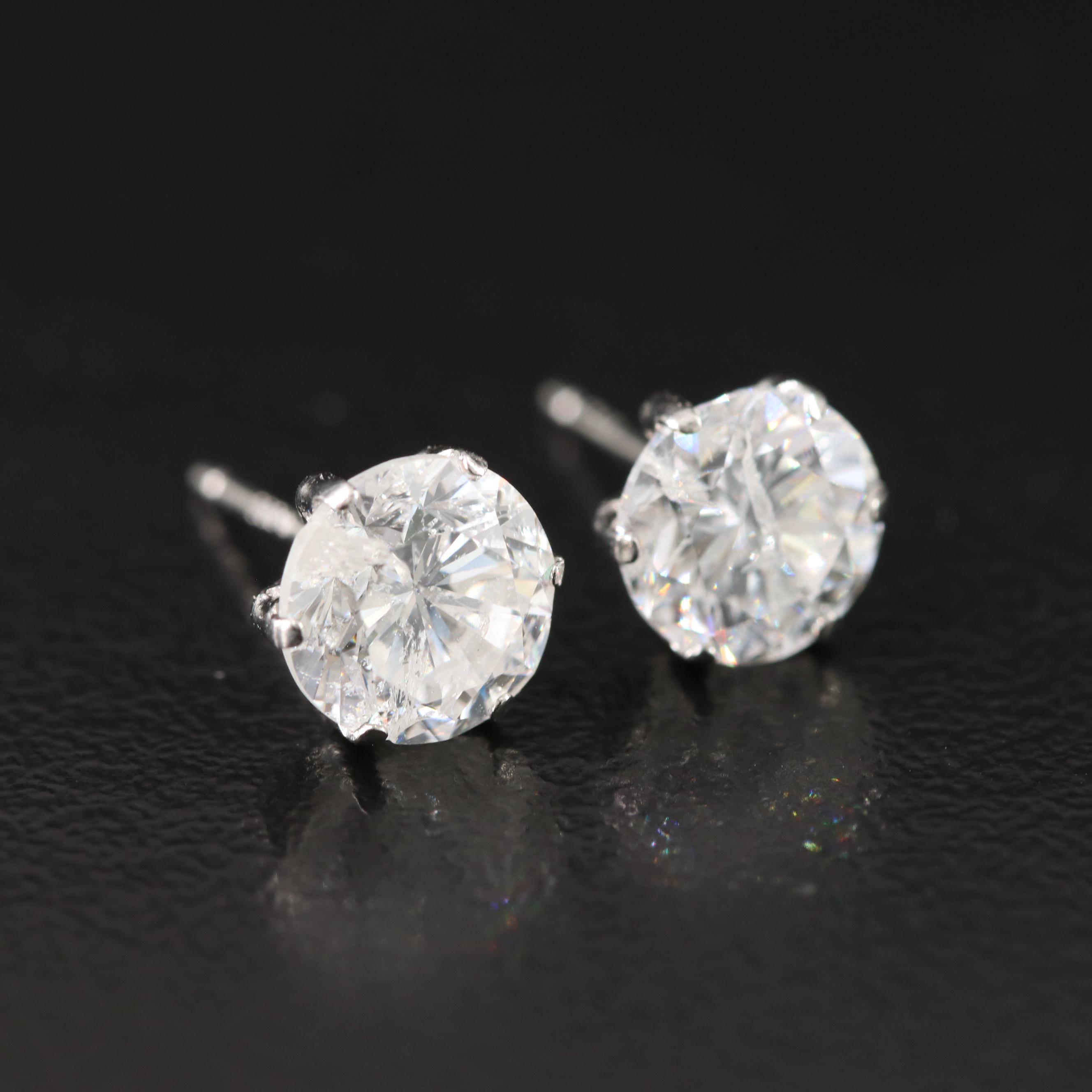Platinum 2.32 CTW Diamond Stud Earrings